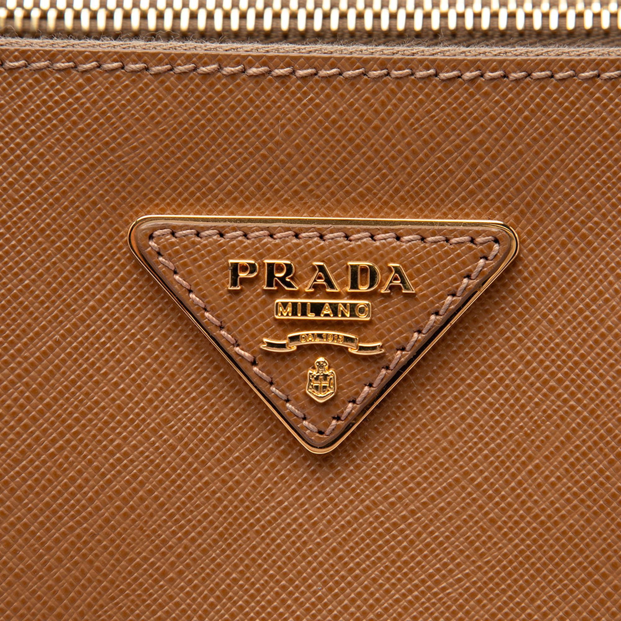 Prada Extra Large Saffiano Lux Galleria Double Zip Tote