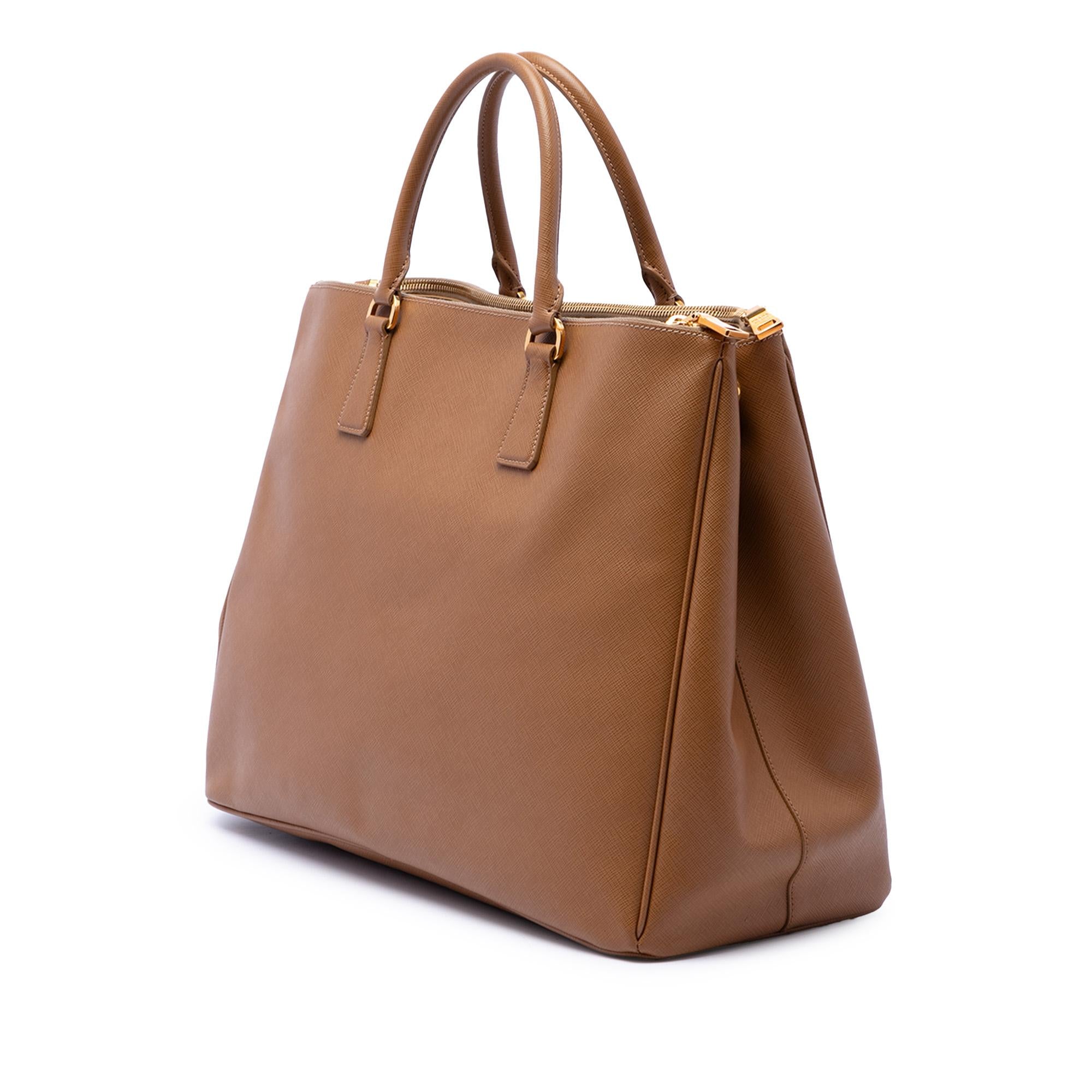 Prada Extra Large Saffiano Lux Galleria Double Zip Tote