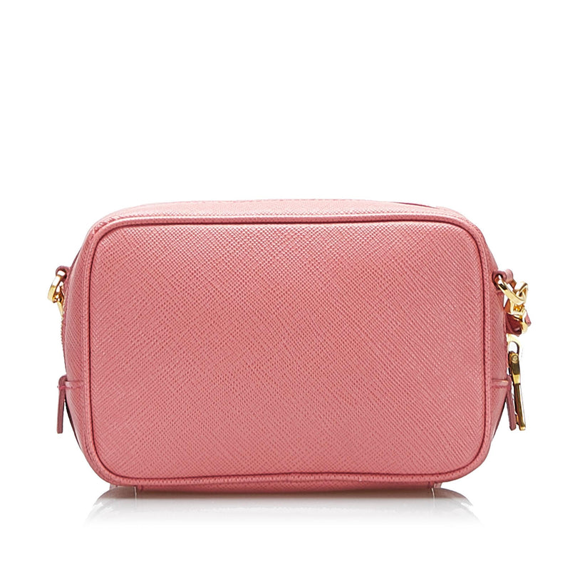 Prada Pink Saffiano Lux Leather Mini Camera Crossbody Bag Prada