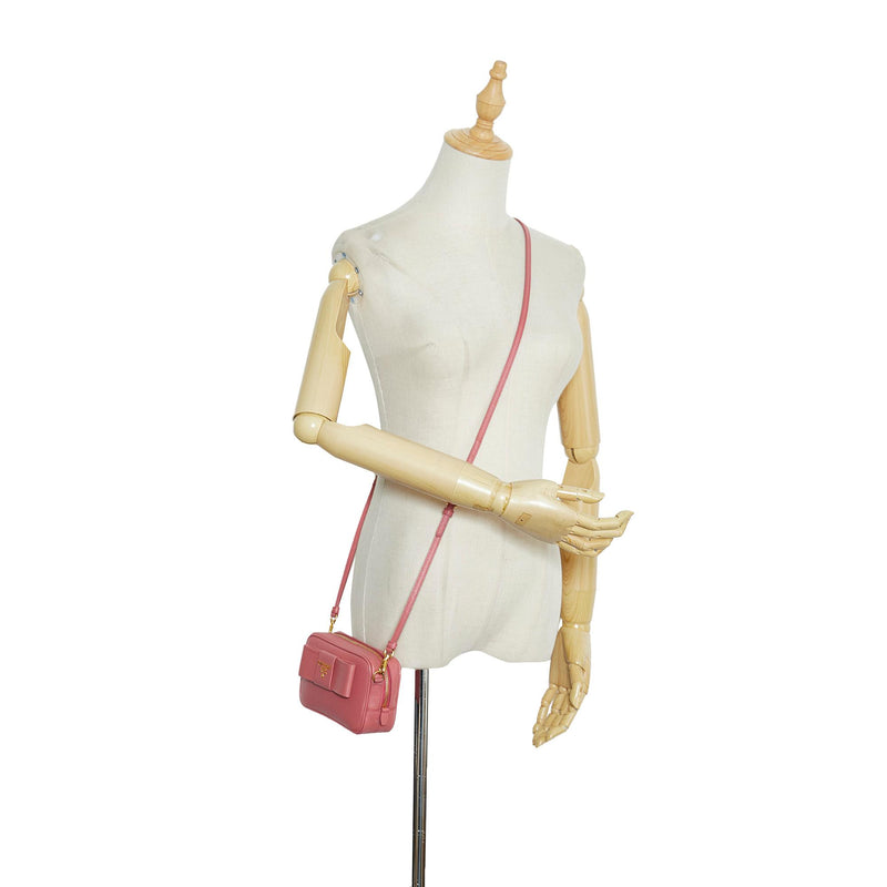 Prada Fiocco Bow Saffiano Crossbody Bag (SHG-lPa02z)