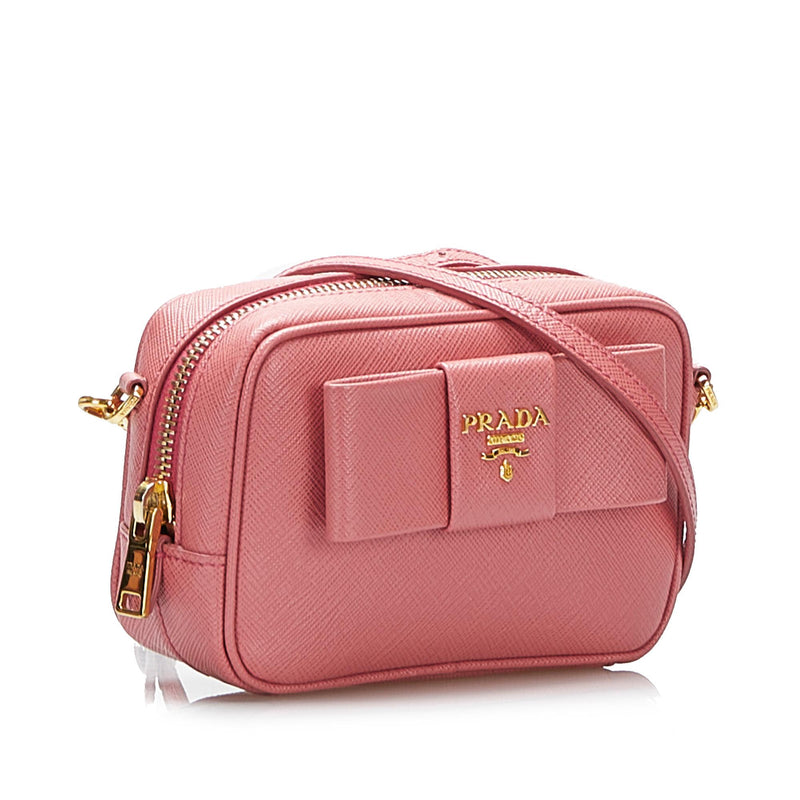 Prada Fiocco Bow Saffiano Crossbody Bag (SHG-lPa02z)