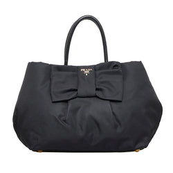 Prada Fiocco Bow Tessuto Handbag (SHG-GjTq6D)