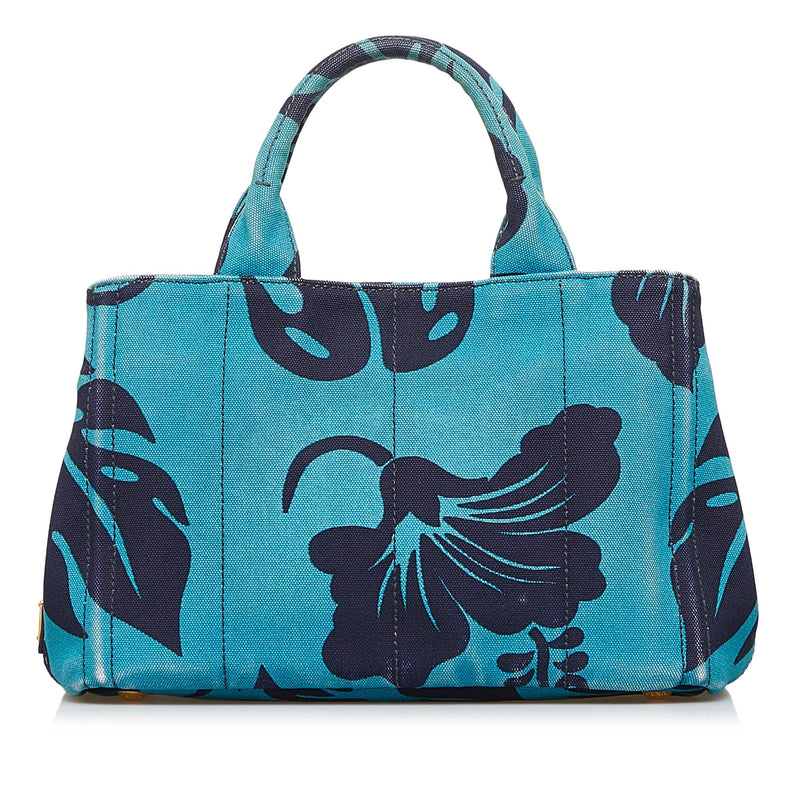 Prada Floral Print Canapa Satchel (SHG-3CbELS) – LuxeDH