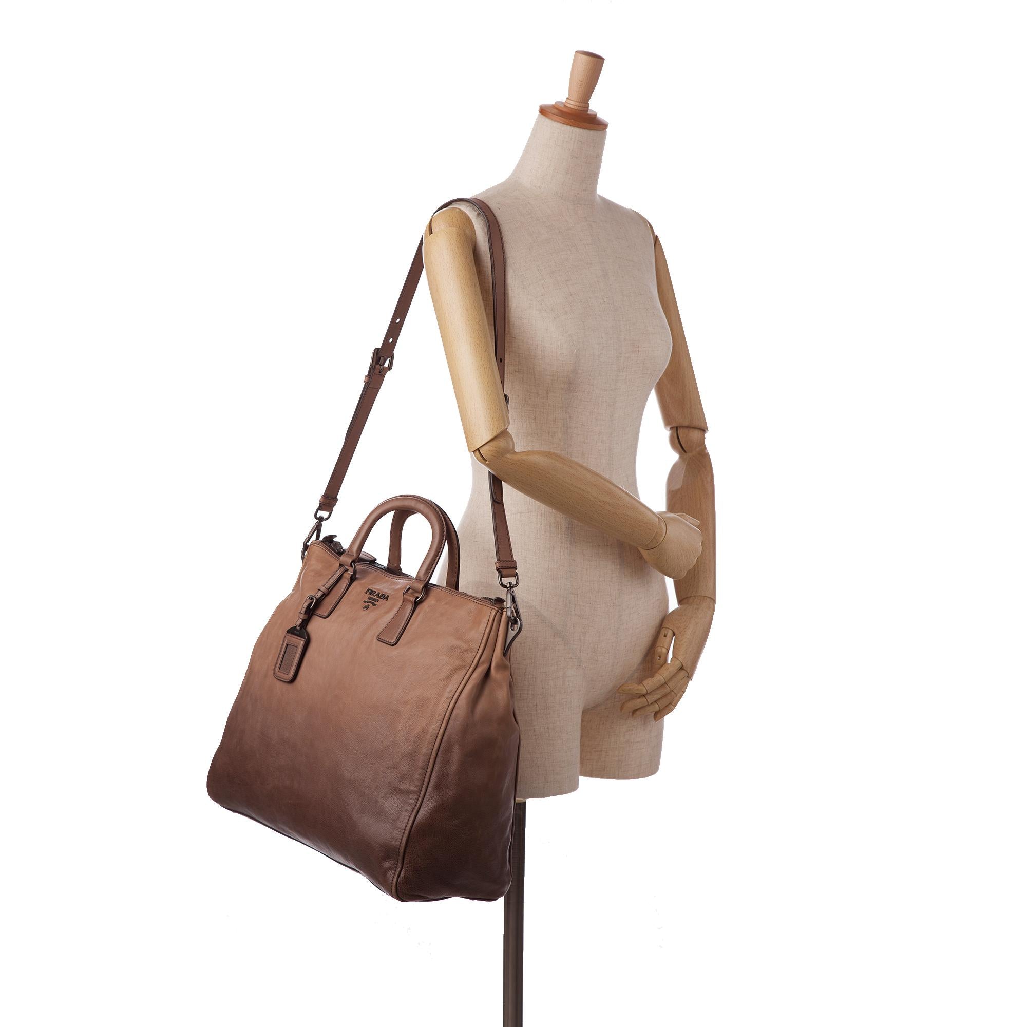 Prada Glace Calf Ombre Leather Satchel (SHG-MasJx8)
