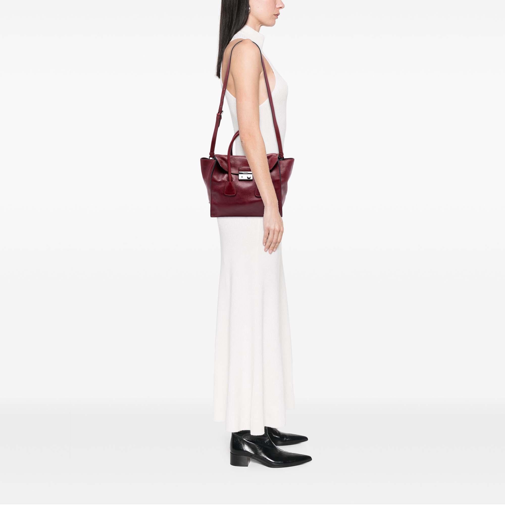 Prada Glace Calf Sound Lock Satchel
