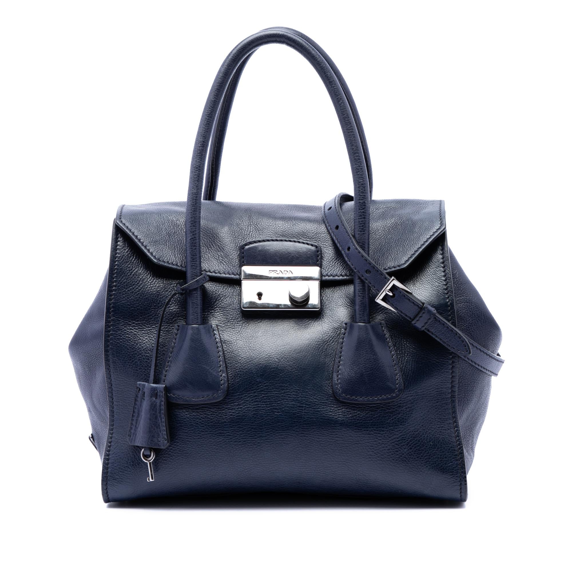 Prada Glace Calf Sound Lock Satchel