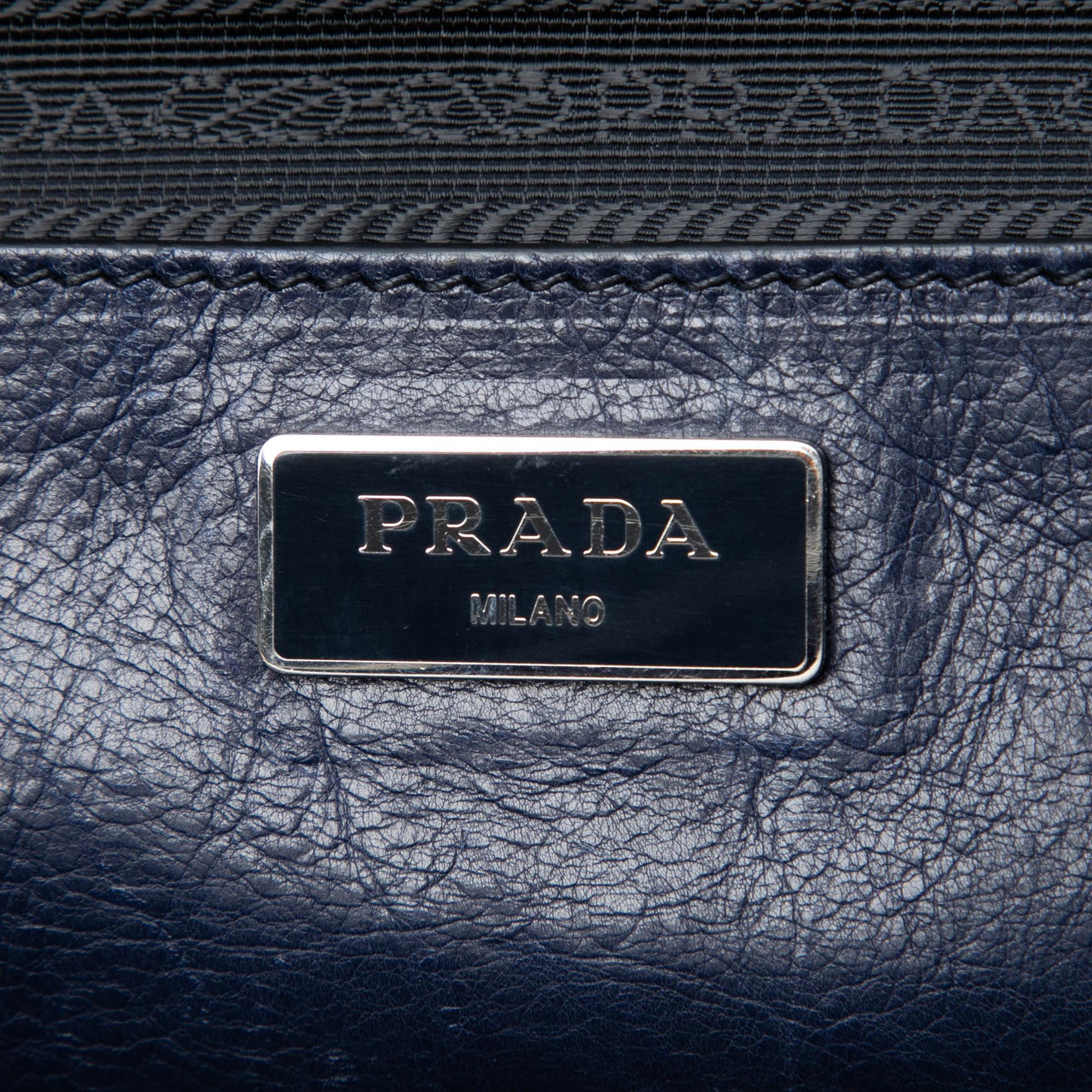 Prada Glace Calf Sound Lock Satchel