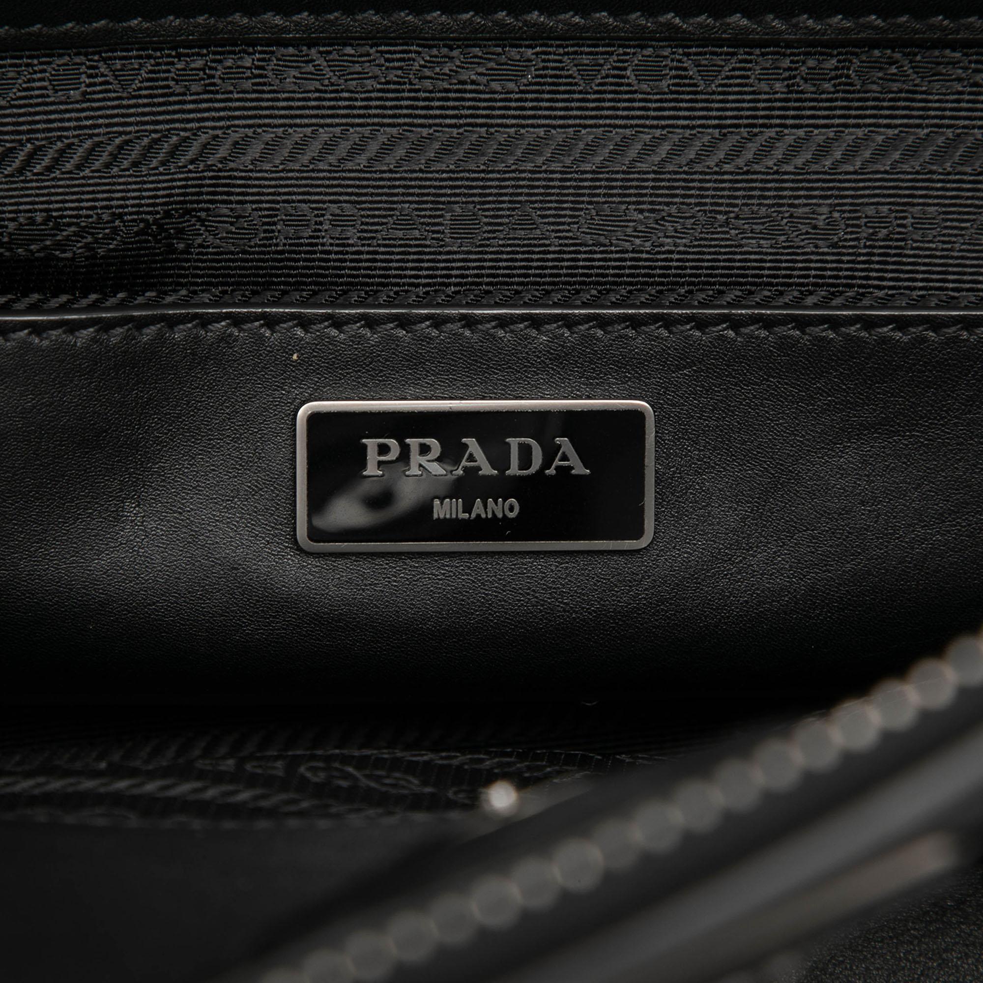 Prada Glace Calf Twin Pocket Double Handle Satchel