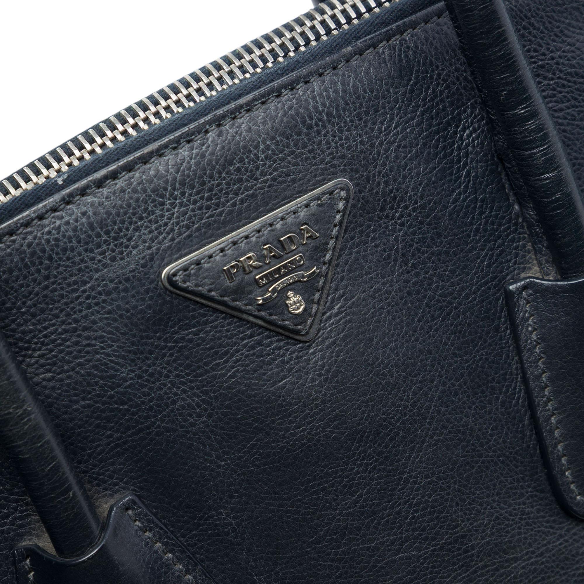 Prada Glace Calf Twin Pocket Double Handle Satchel