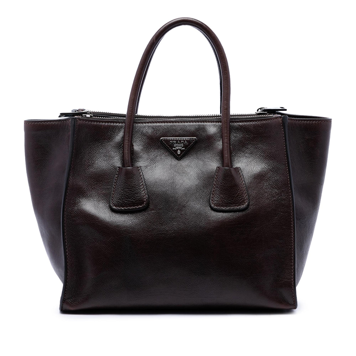 Prada Glace Calf Twin Pocket Double Handle Satchel