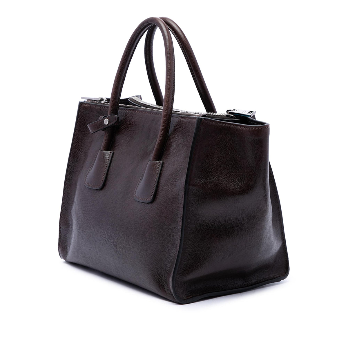 Prada Glace Calf Twin Pocket Double Handle Satchel