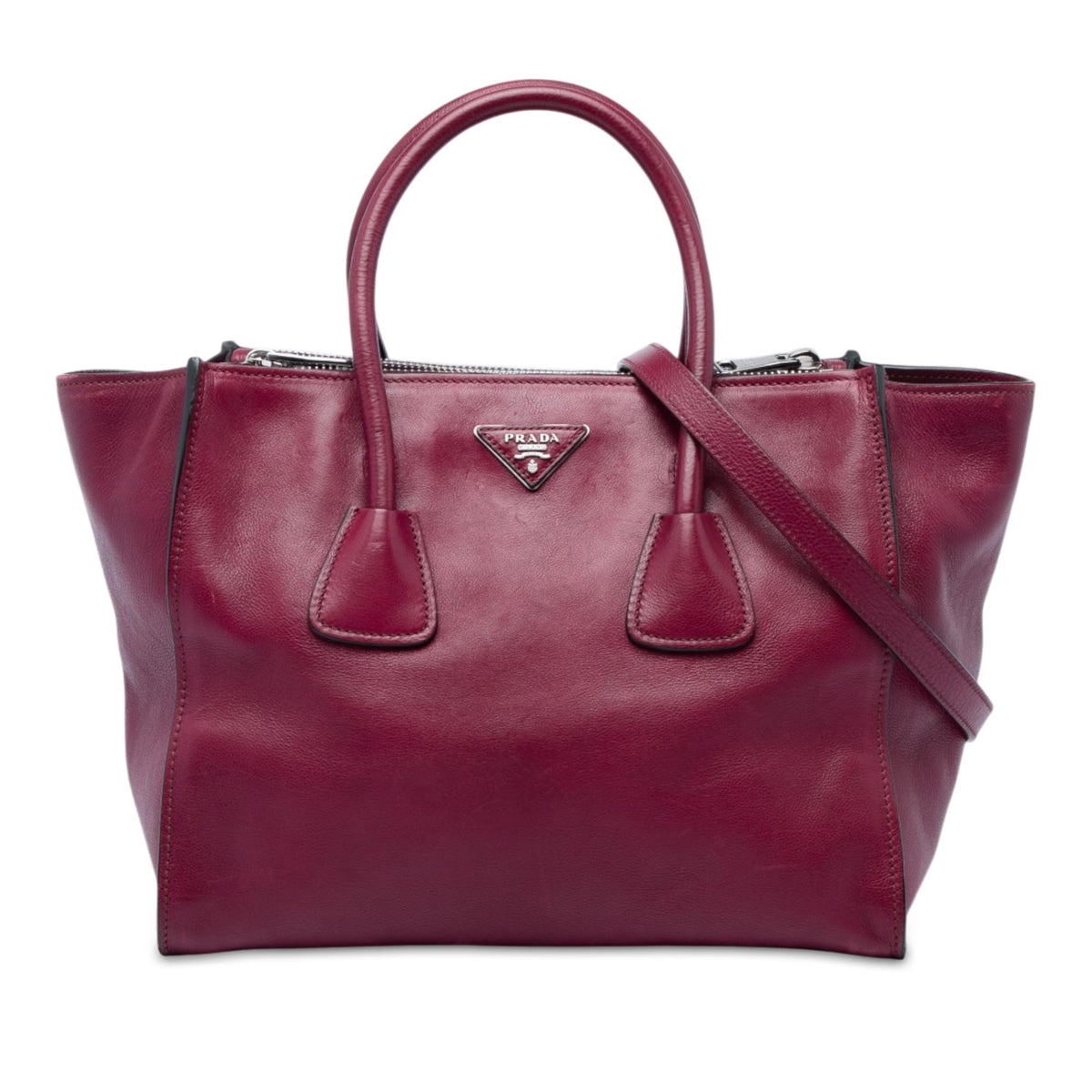 Prada Glace Calf Twin Pocket Double Handle Satchel