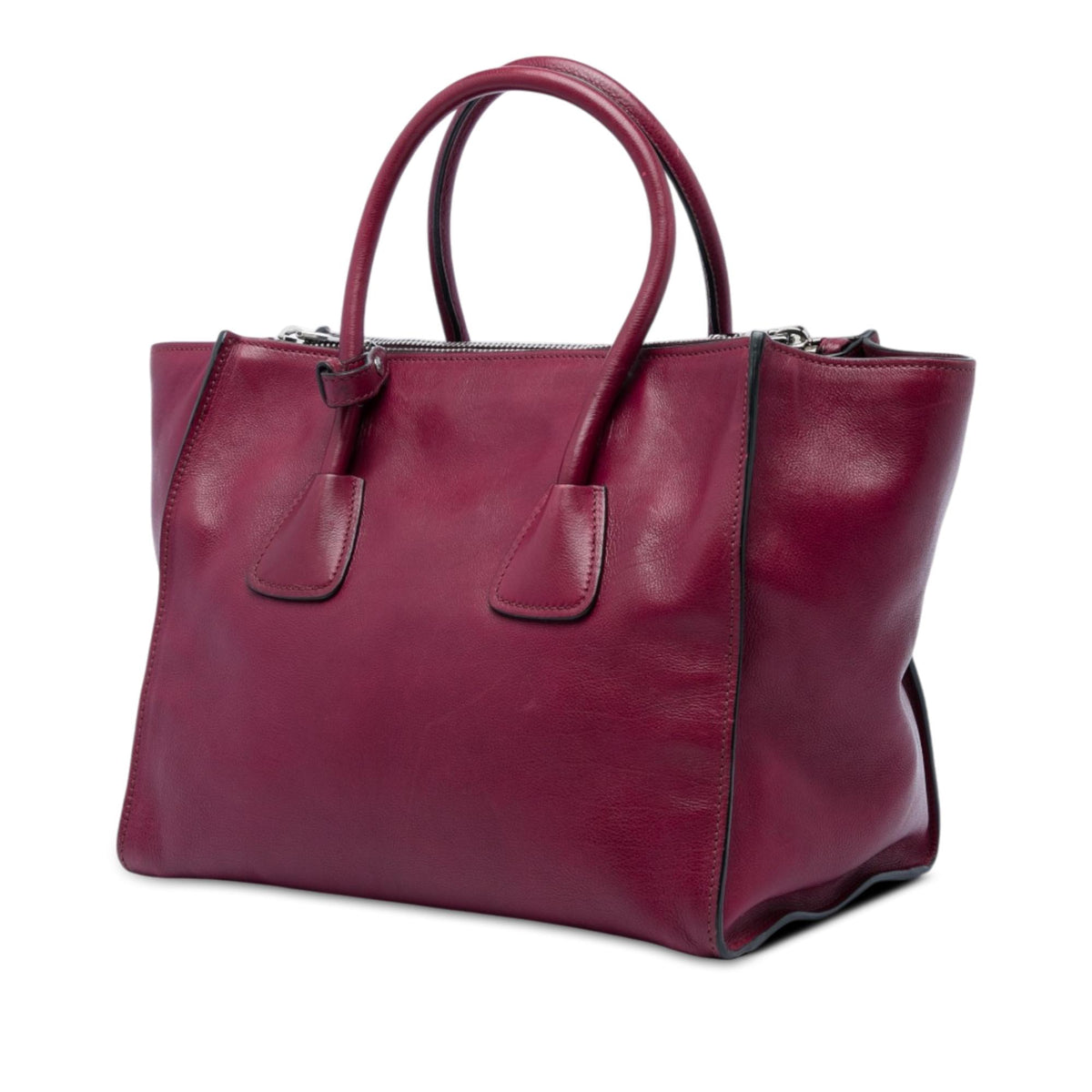 Prada Glace Calf Twin Pocket Double Handle Satchel