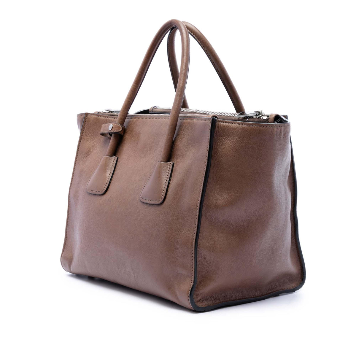 Prada Glace Calf Twin Pocket Double Handle Satchel