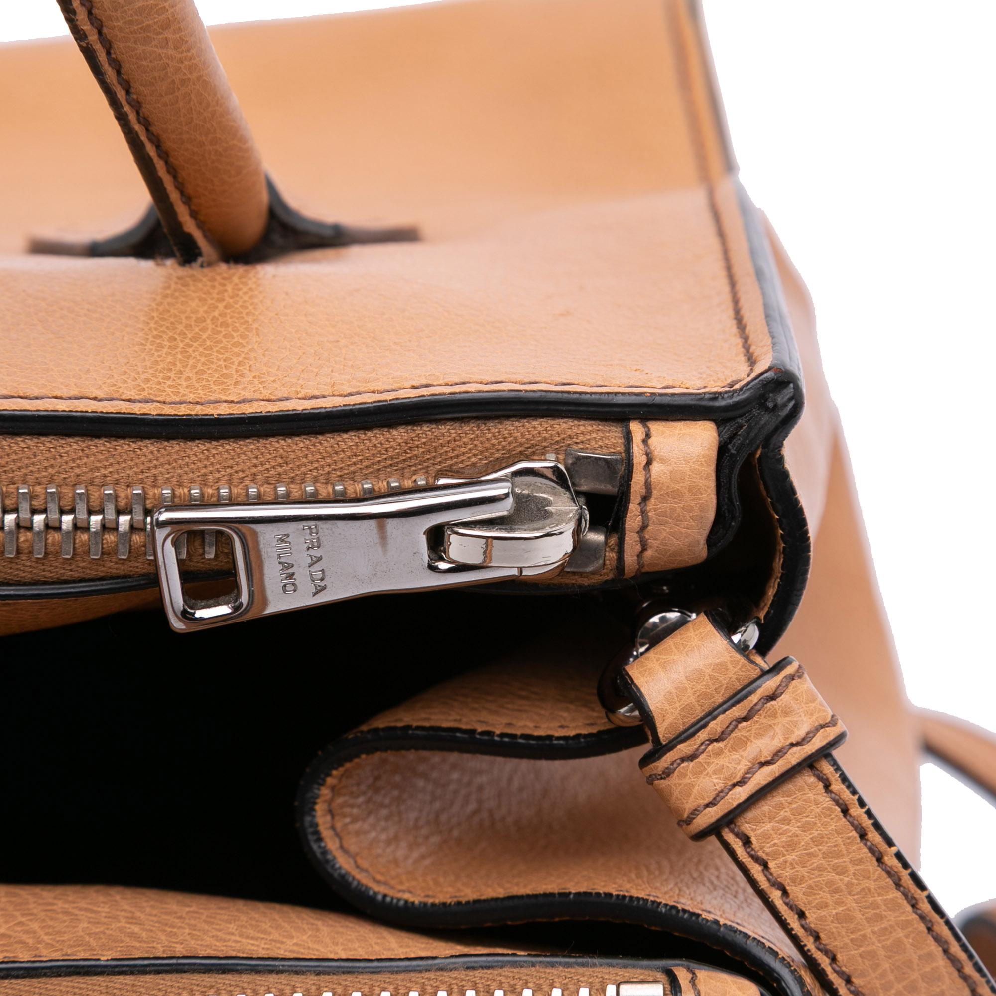 Prada Glace Calf Twin Pocket Satchel