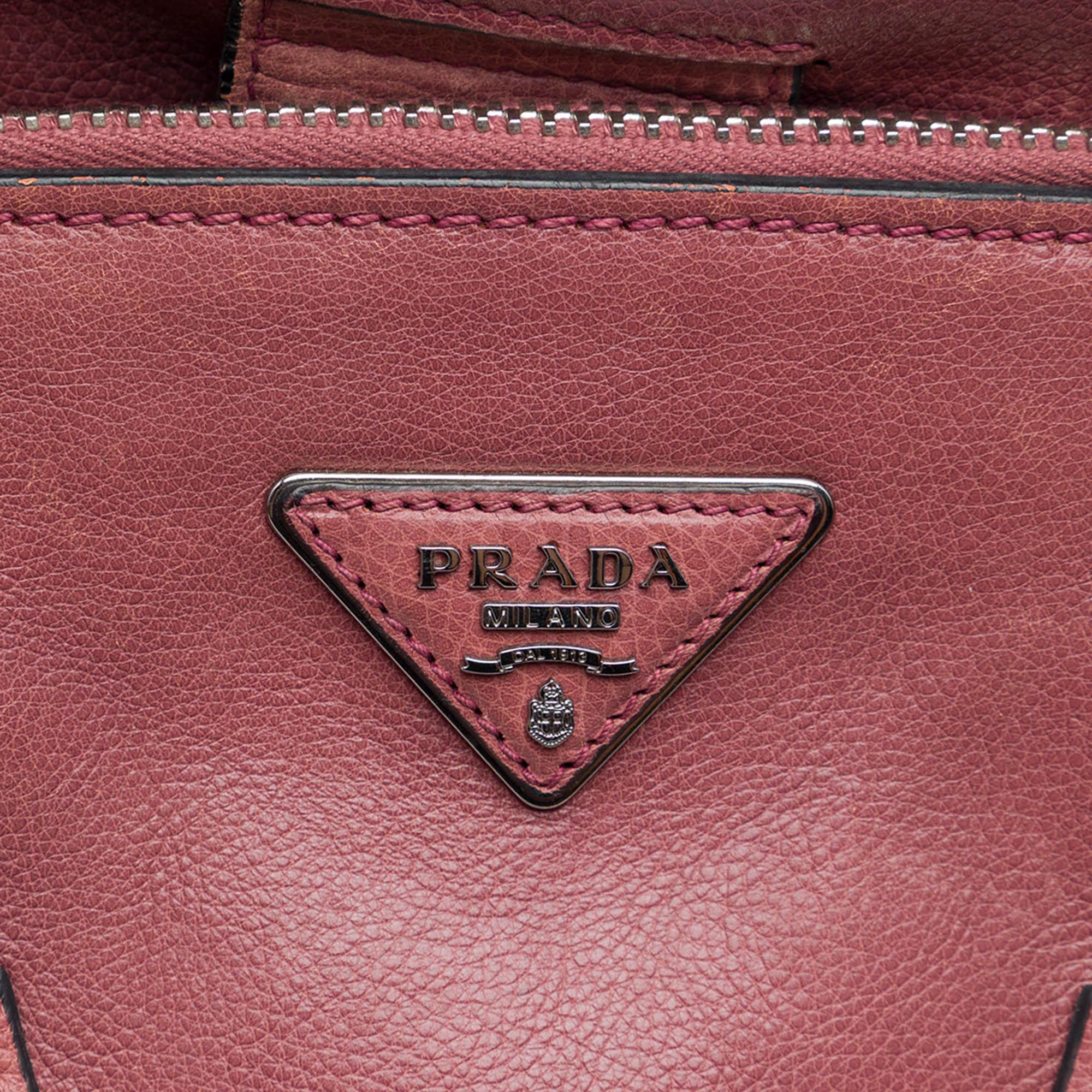 Prada Glace Calf Twin Pocket Satchel
