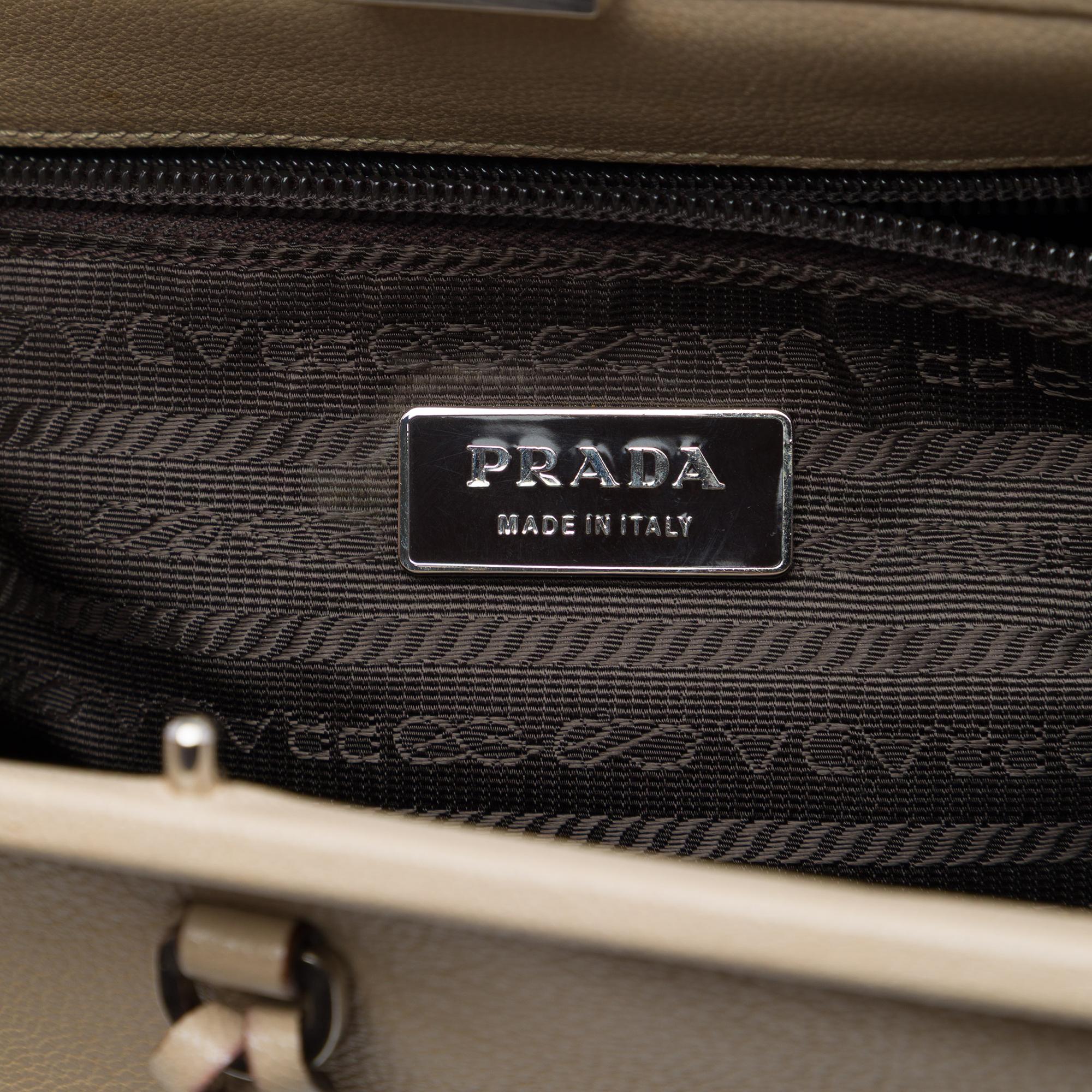 Prada Goatskin Madras Cerniera Frame Handbag