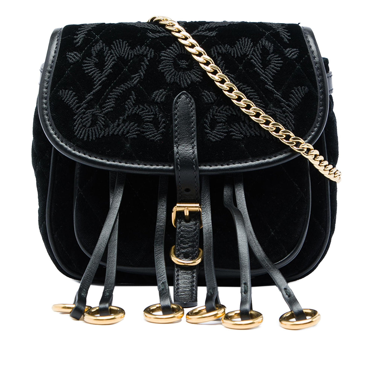 Prada Impuntu Embroidered Velluto Corsaire Convertible Belt Bag