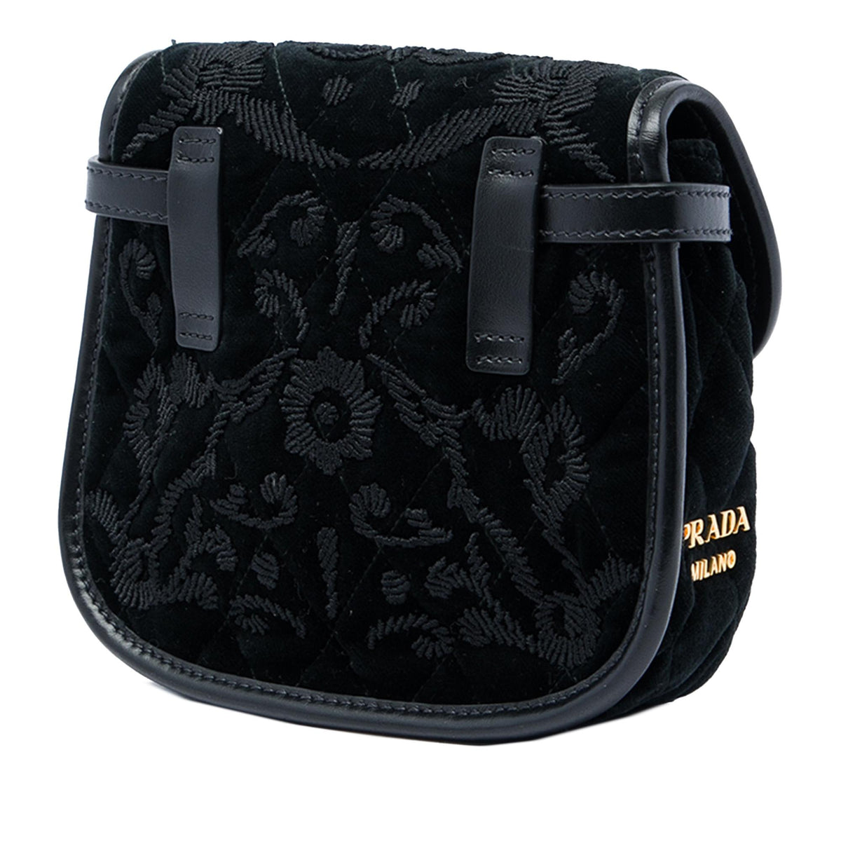 Prada Impuntu Embroidered Velluto Corsaire Convertible Belt Bag