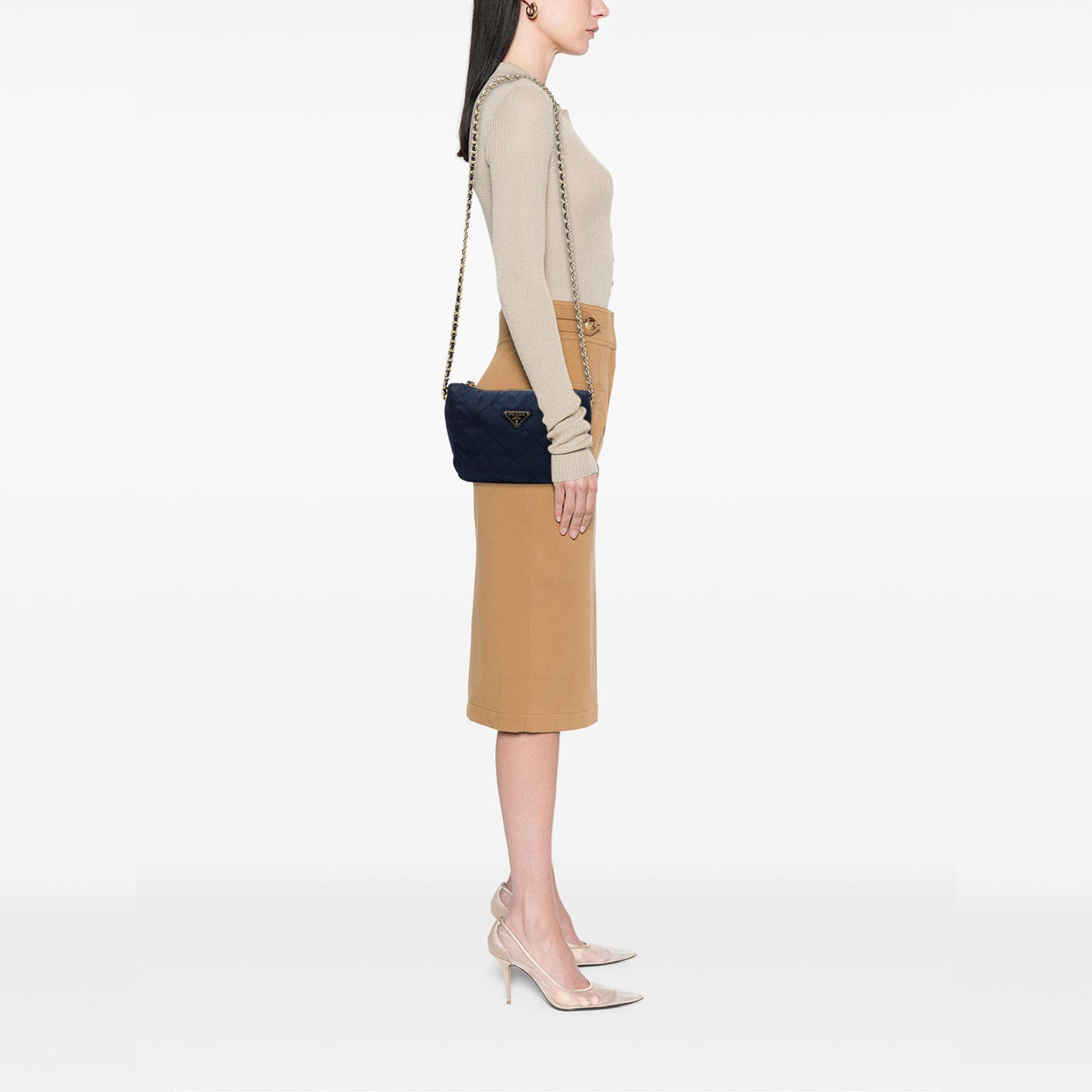 Prada Impuntu Tessuto Chain Crossbody