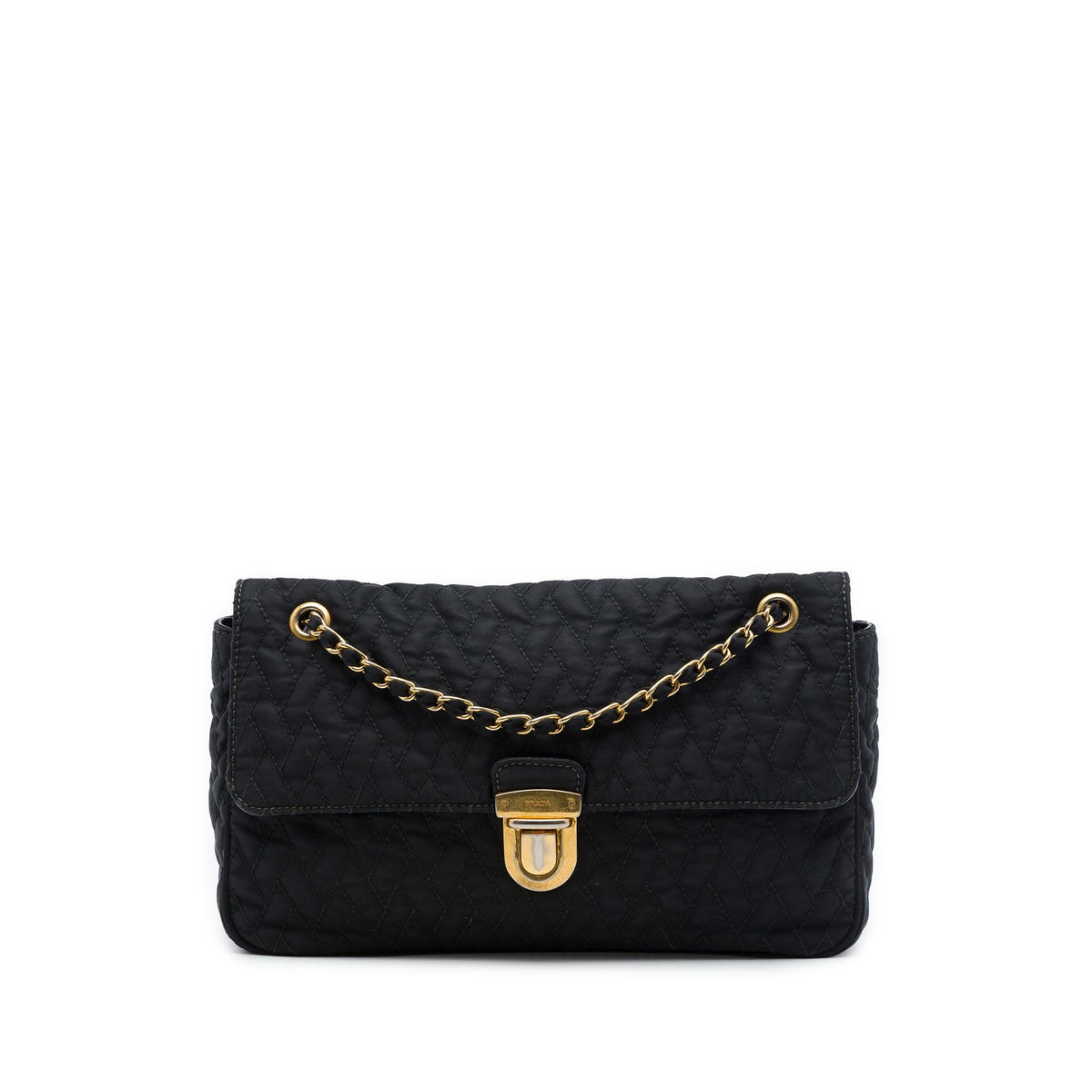 Prada Impuntu Tessuto Chain Flap Shoulder Bag