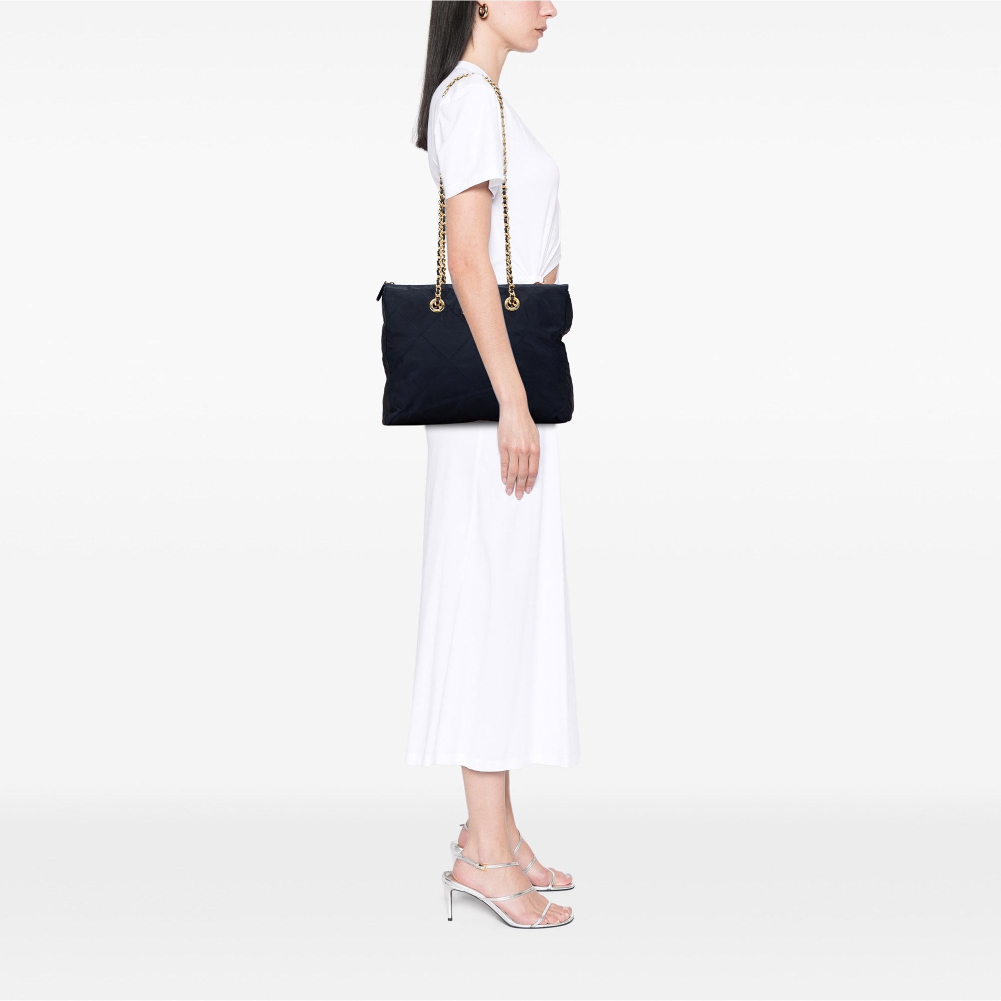 Prada Impuntu Tessuto Chain Tote