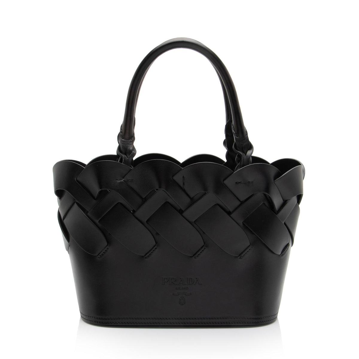 Prada Intreccio Vitello Tress Small Tote