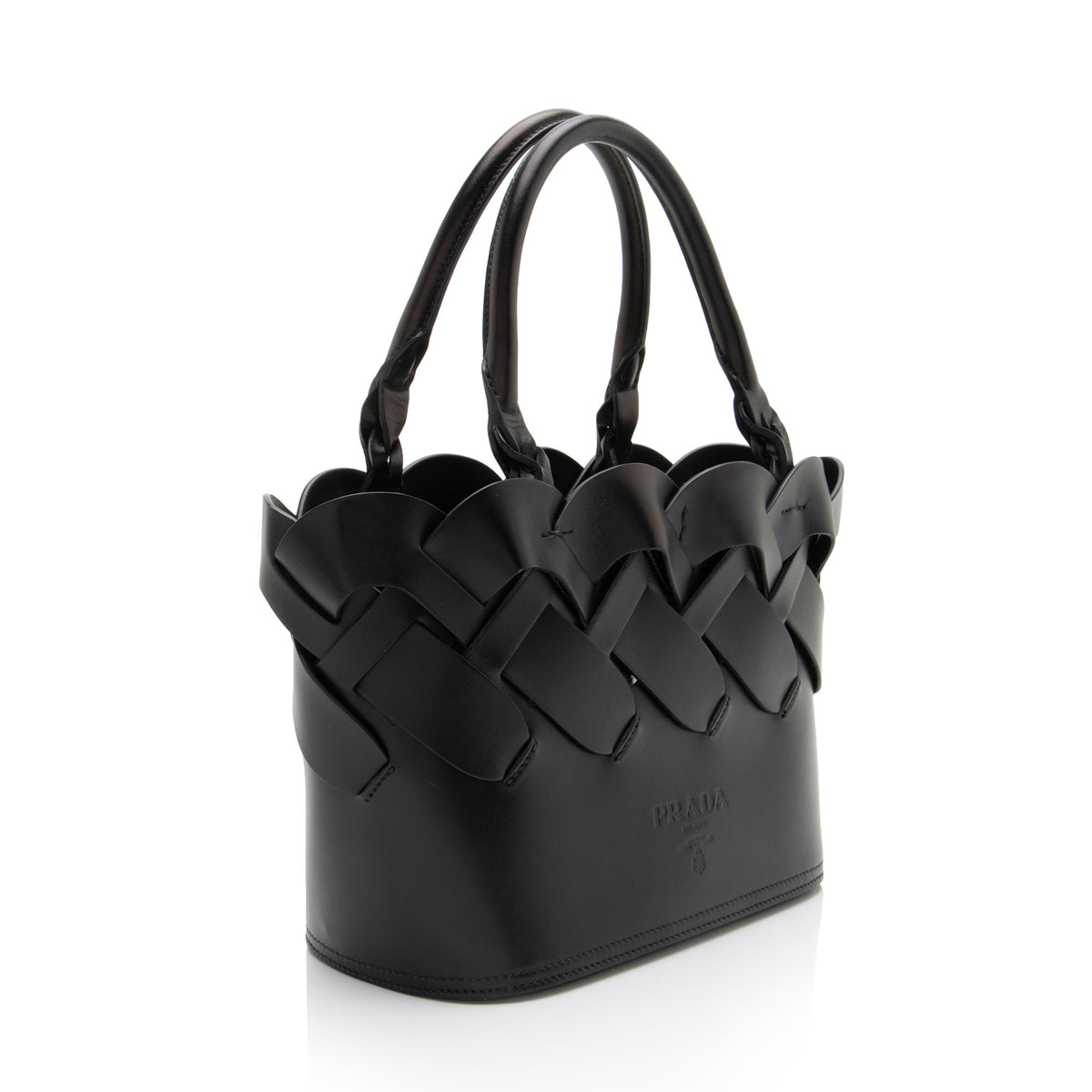 Prada Intreccio Vitello Tress Small Tote