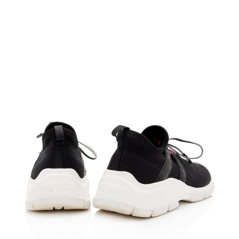 Prada Knit Logo Sneakers - Size 6.5 / 36.5 (SHF-cXSbGD)