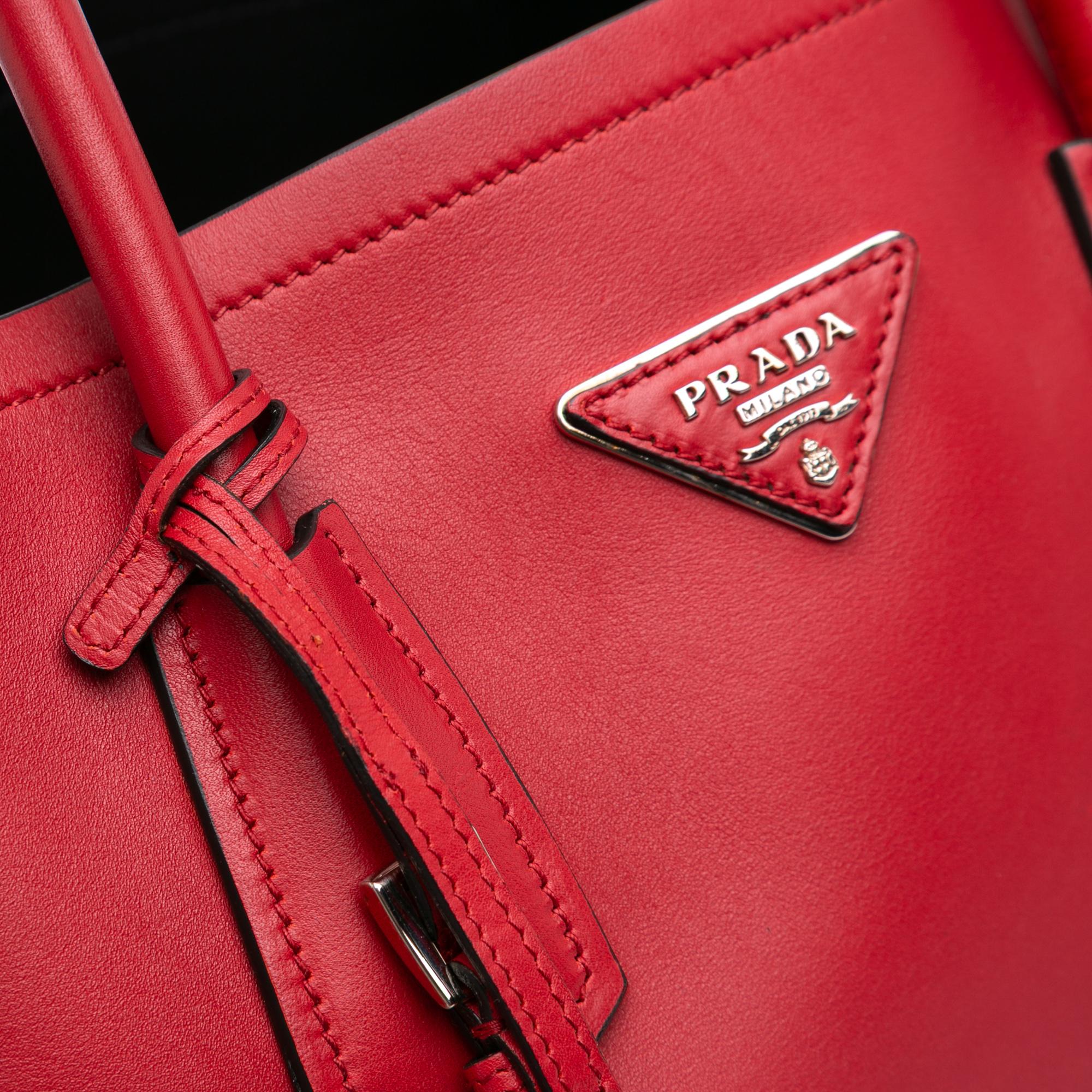 Prada Large City Calf Double Satchel