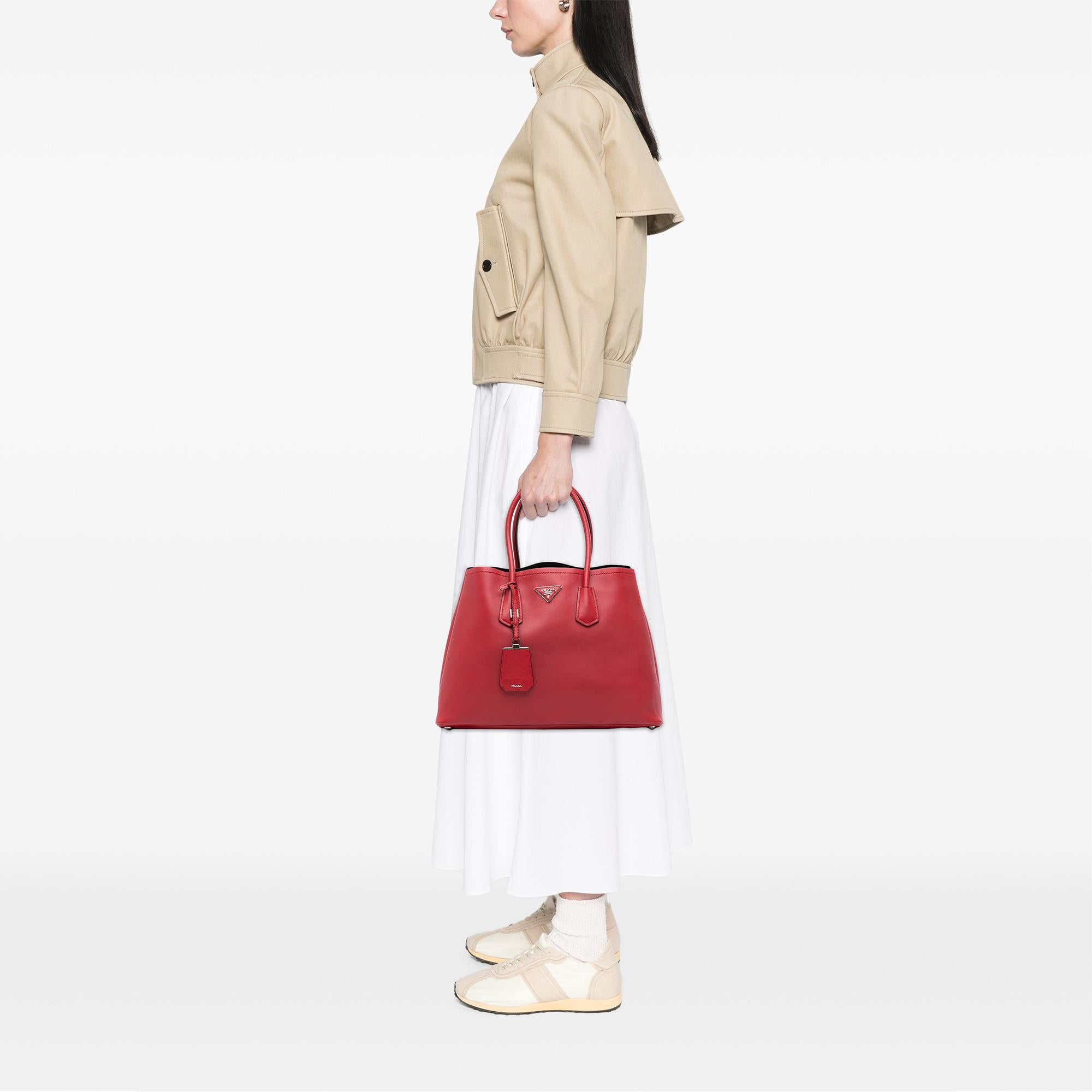 Prada Large City Calf Double Satchel
