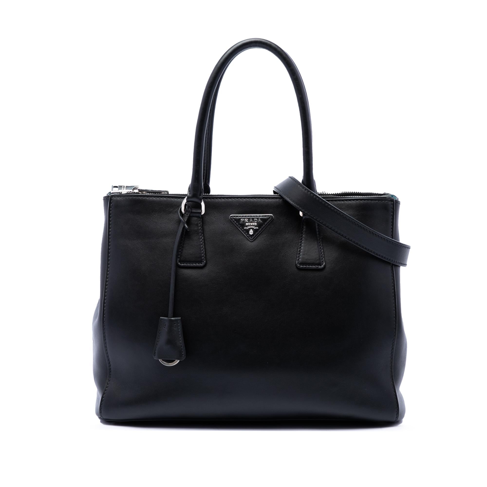 Prada Large City Calf Galleria Double Zip Satchel