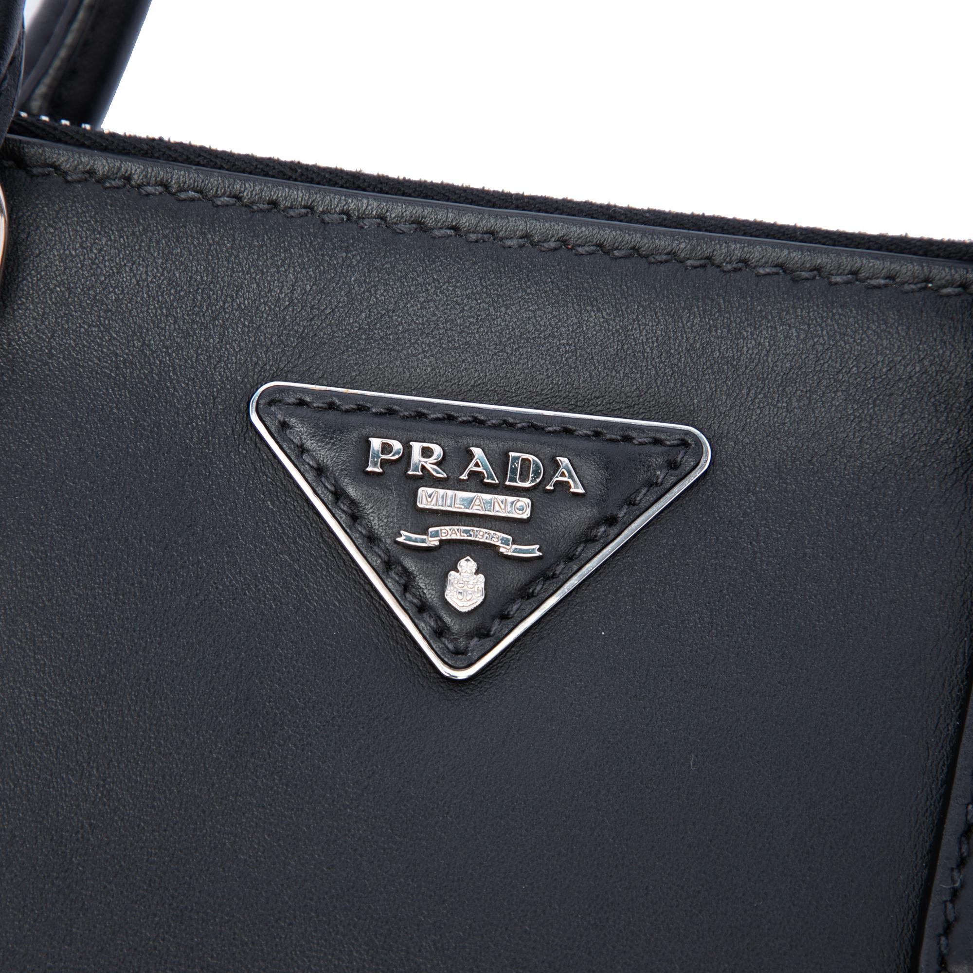 Prada Large City Calf Galleria Double Zip Satchel