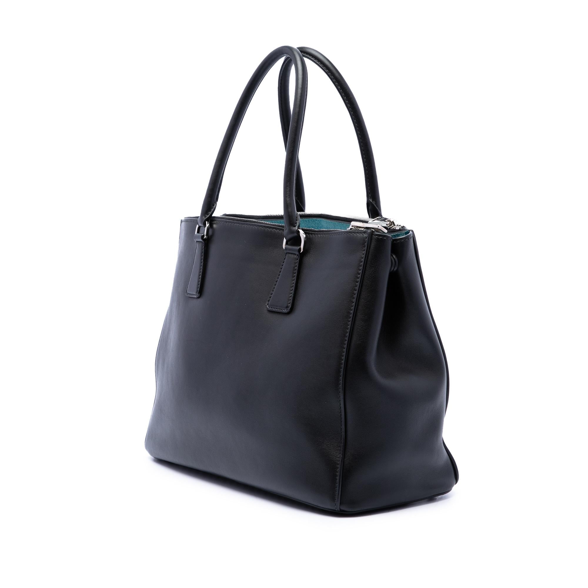Prada Large City Calf Galleria Double Zip Satchel