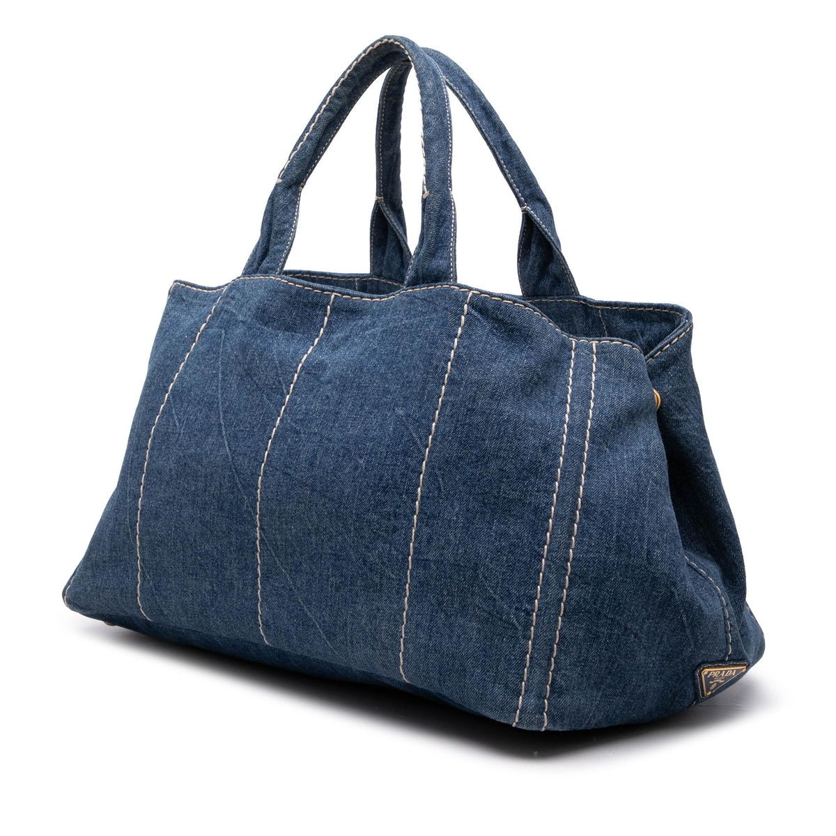 Prada Large Denim Canapa Logo Tote