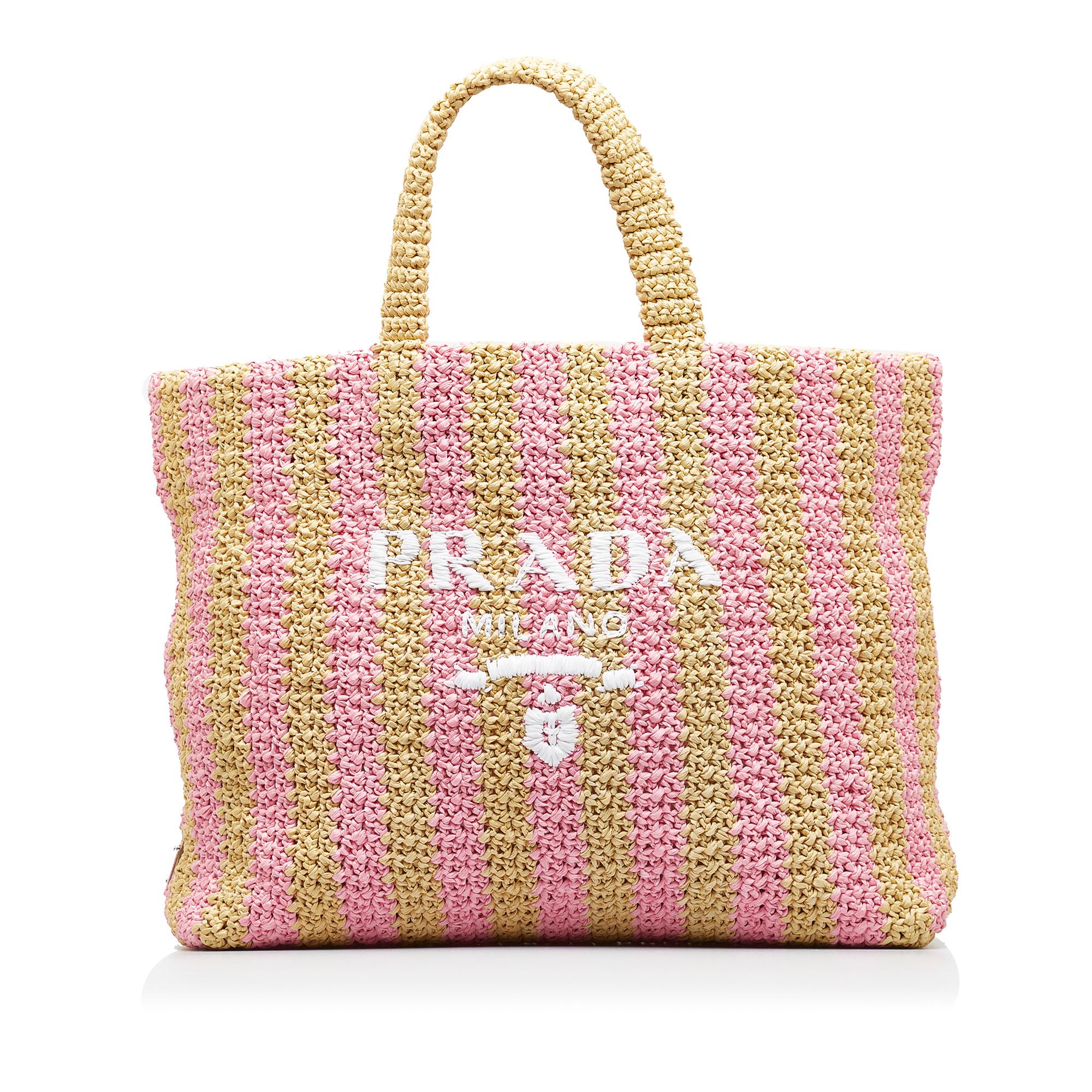Prada Large Raffia Logo Tote (SHG-BKbVMU)