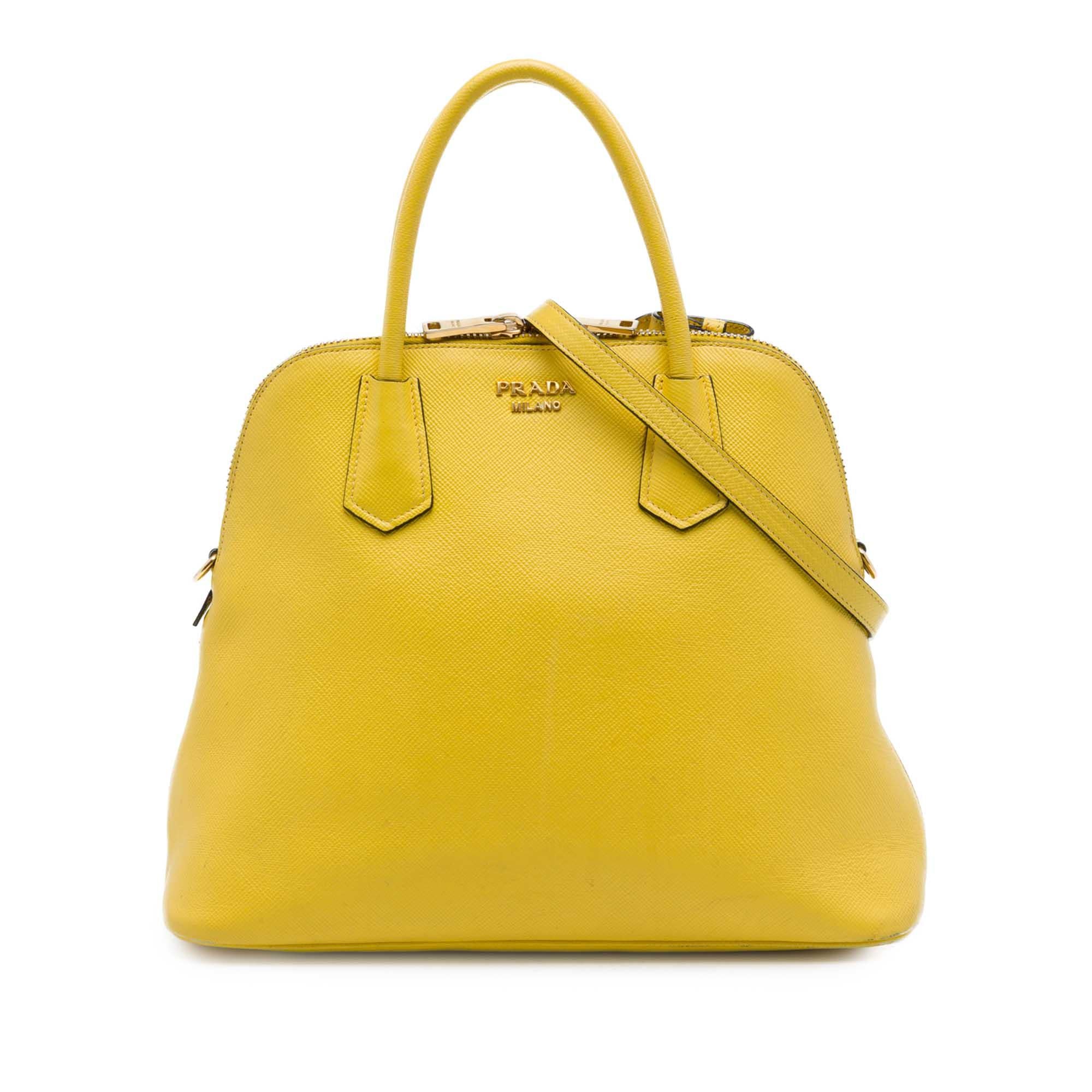 Prada Large Saffiano Cuir Dome Satchel