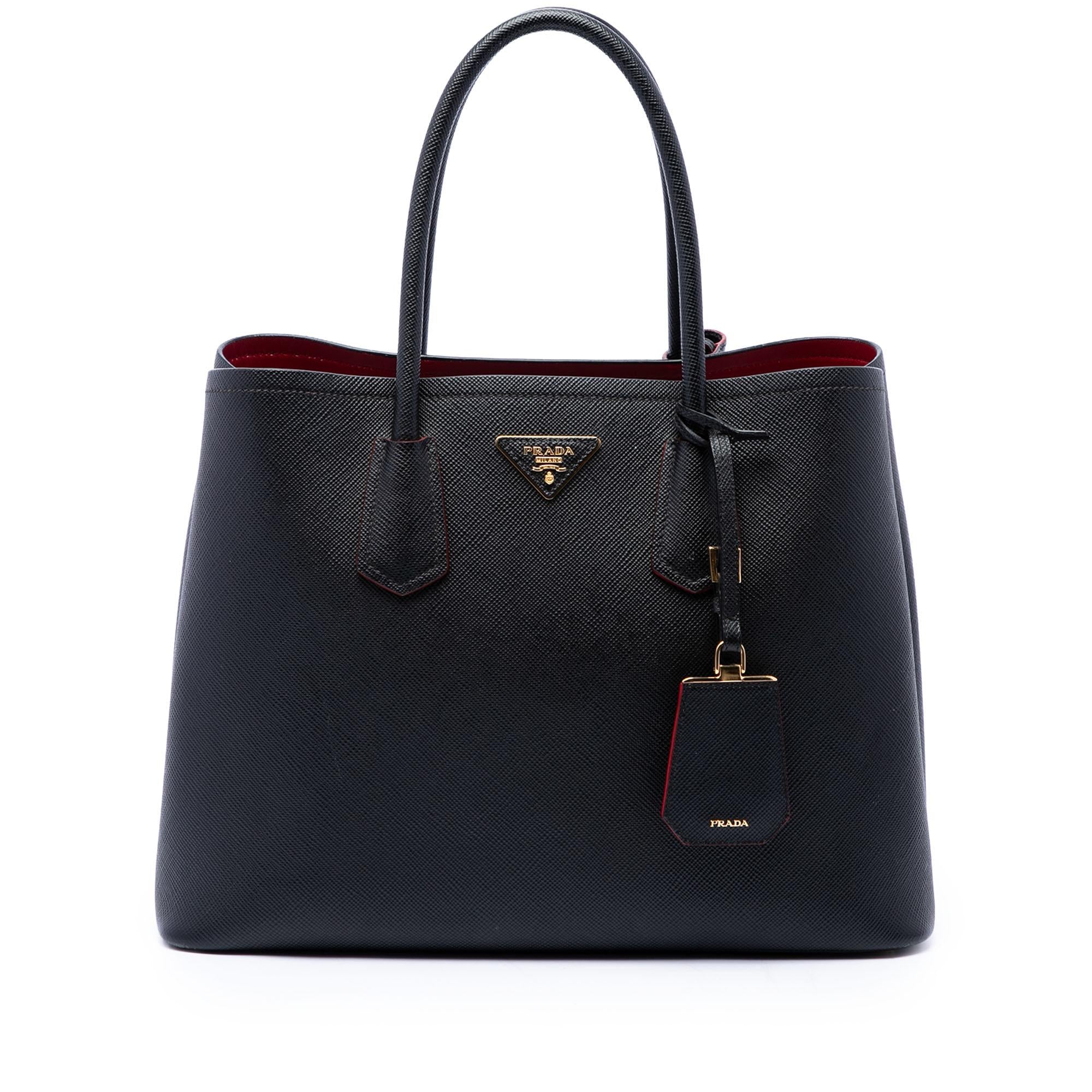 Prada Large Saffiano Cuir Double Satchel