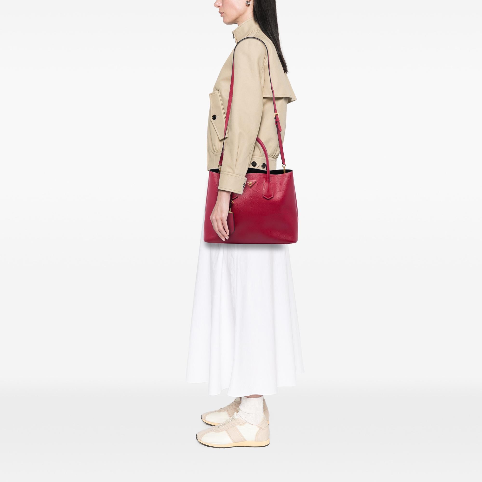Prada Large Saffiano Cuir Double Satchel