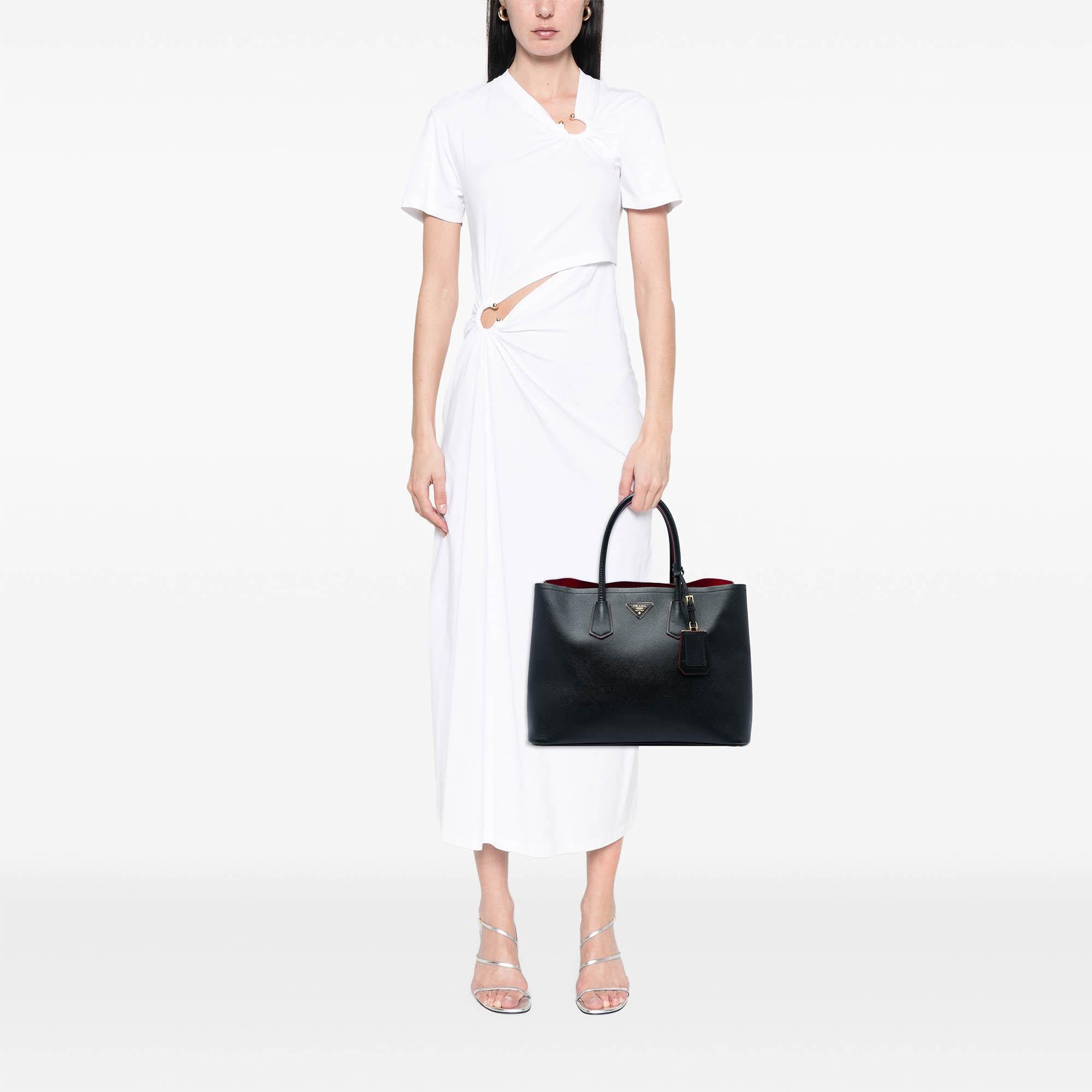 Prada Large Saffiano Cuir Double Satchel