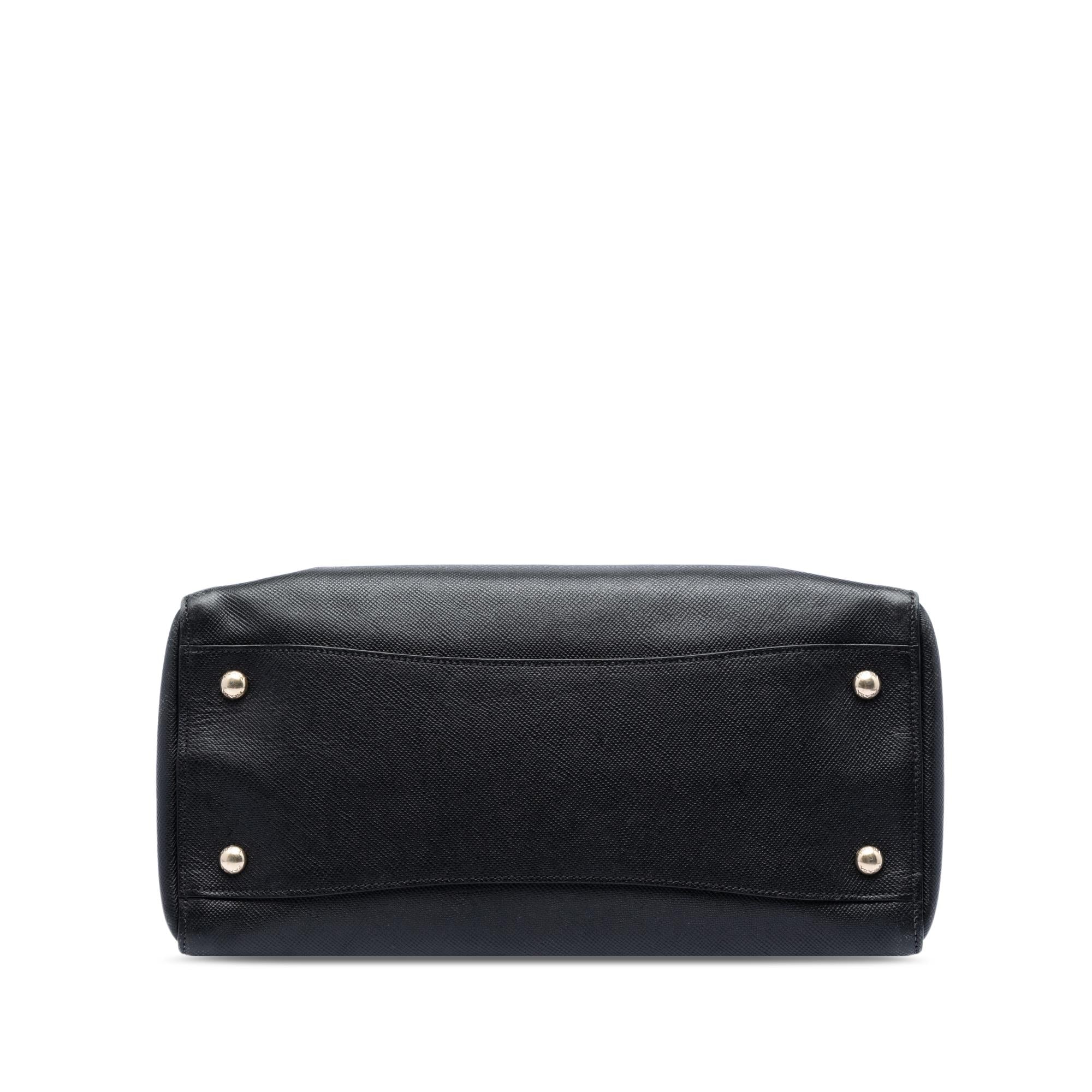 Prada Large Saffiano Cuir Double Zip Top Handle Bag