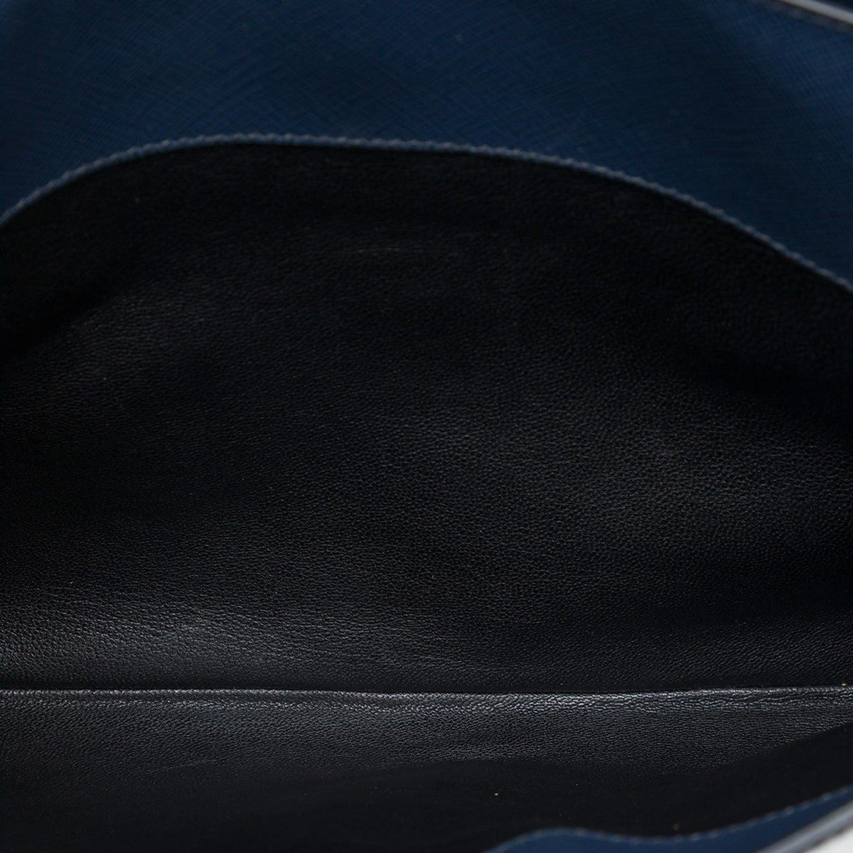 Prada Large Saffiano Lux Envelope Pushlock Clutch