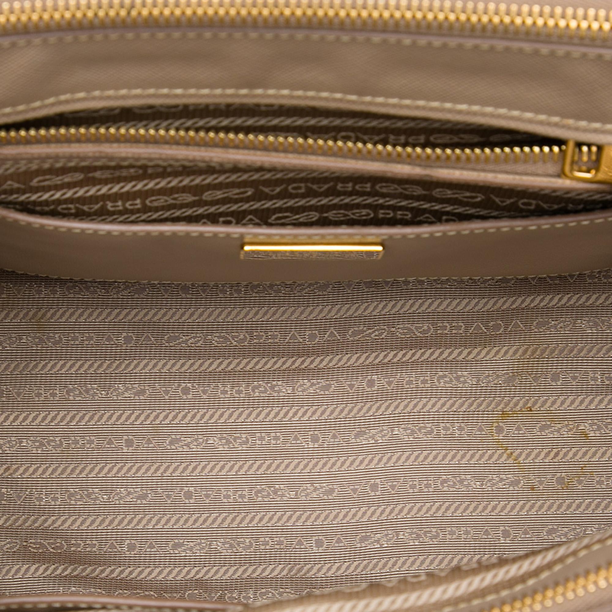 Prada Large Saffiano Lux Galleria Double Zip Satchel