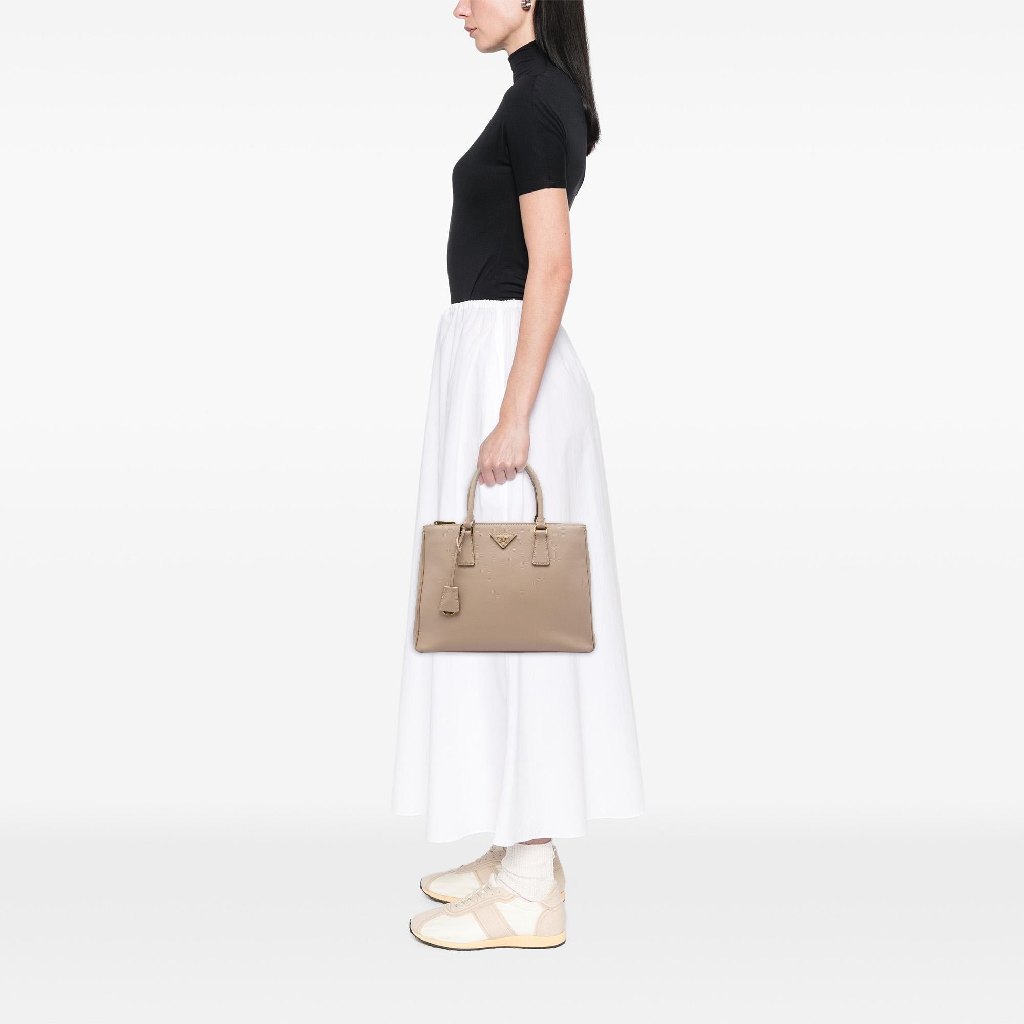 Prada Large Saffiano Lux Galleria Double Zip Satchel