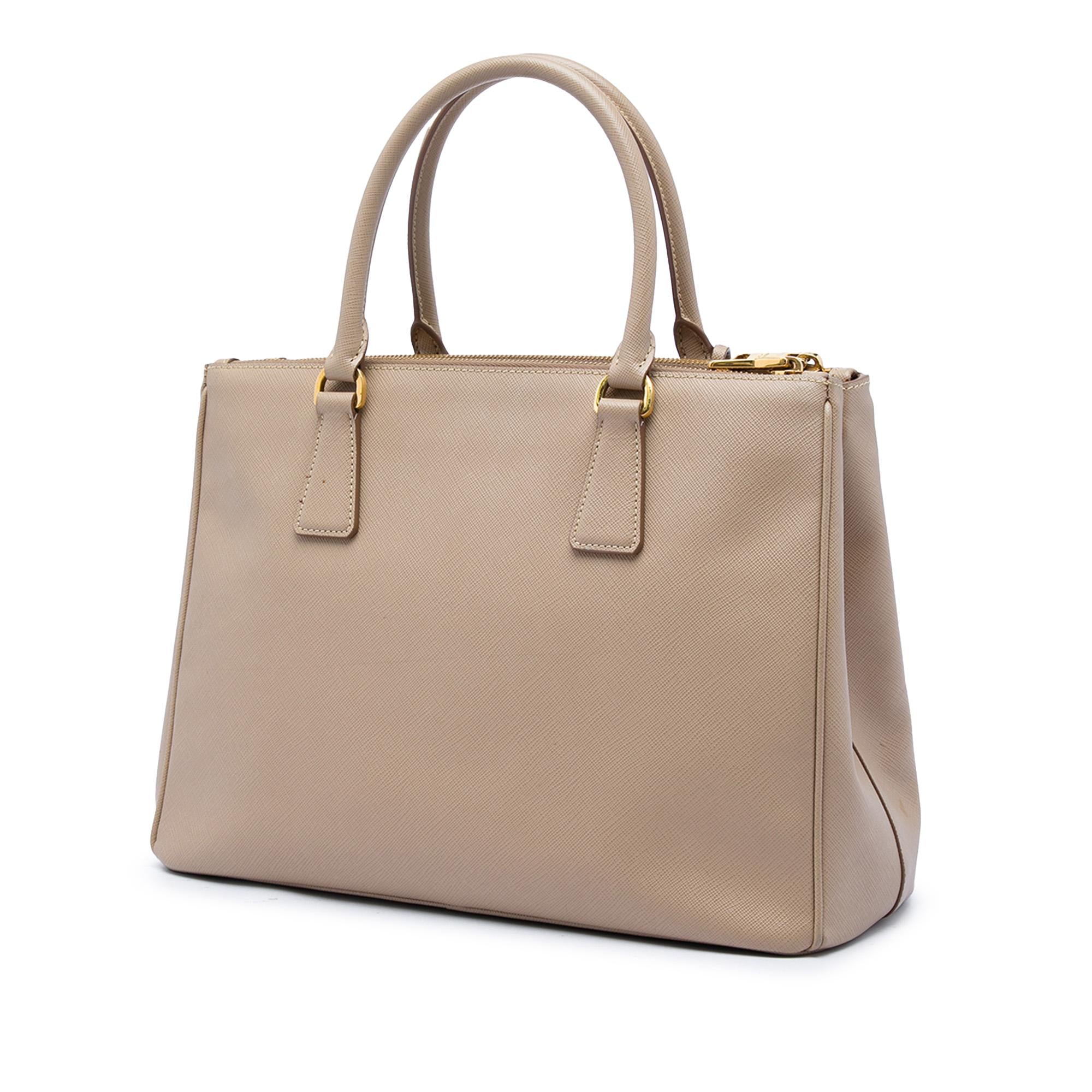 Prada Large Saffiano Lux Galleria Double Zip Satchel