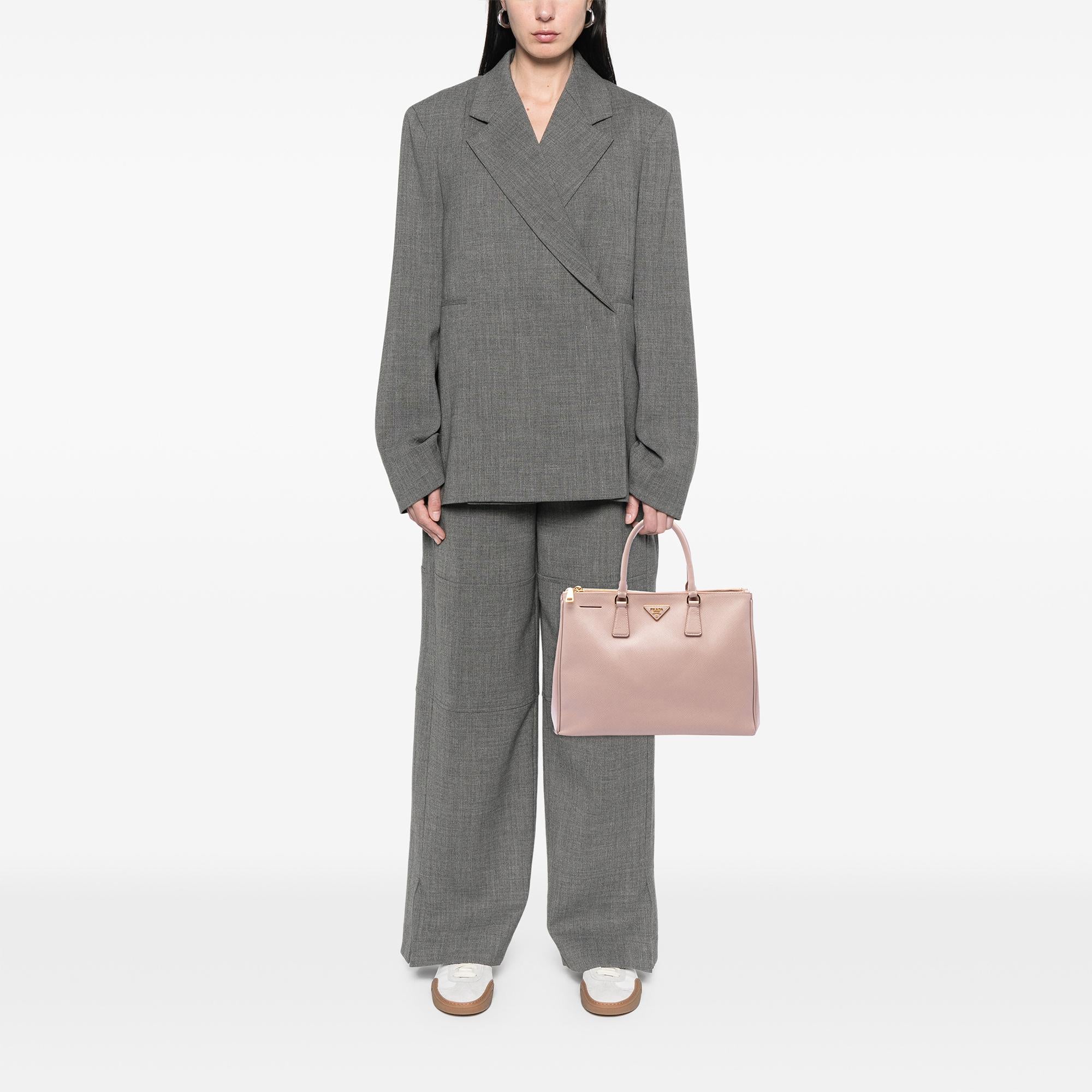 Prada Large Saffiano Lux Galleria Double Zip Satchel
