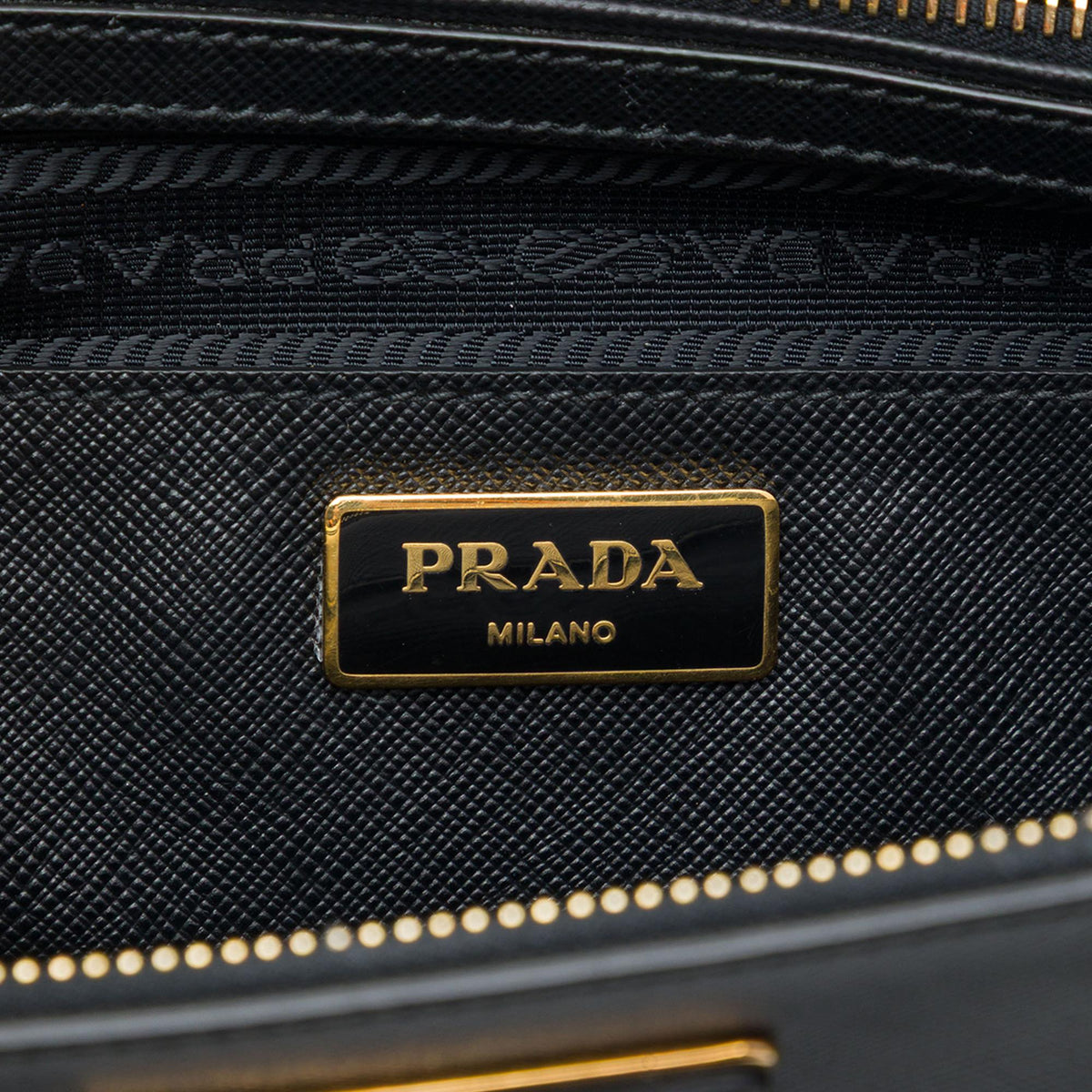 Prada Large Saffiano Lux Galleria Double Zip Satchel