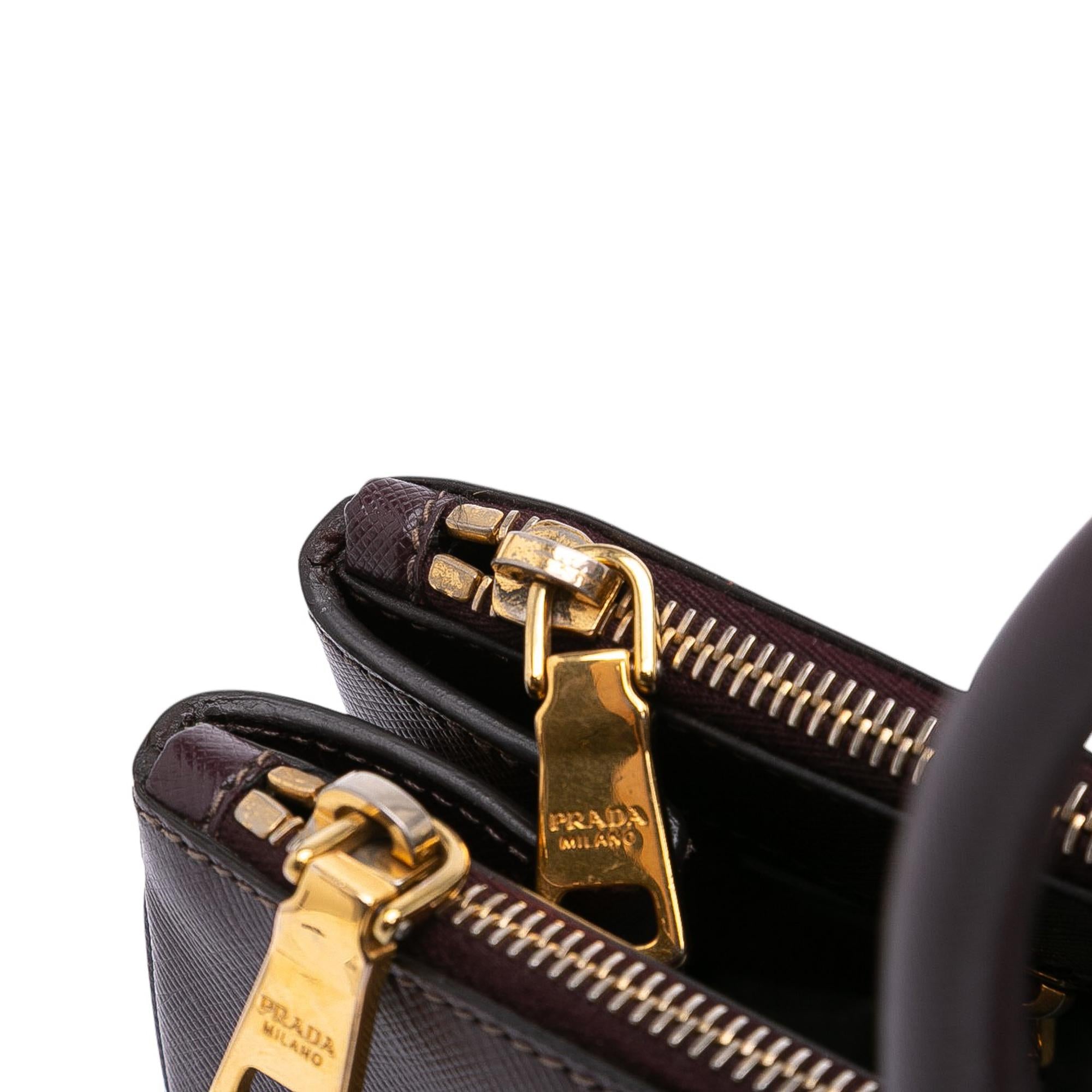 Prada Large Saffiano Lux Galleria Double Zip Tote