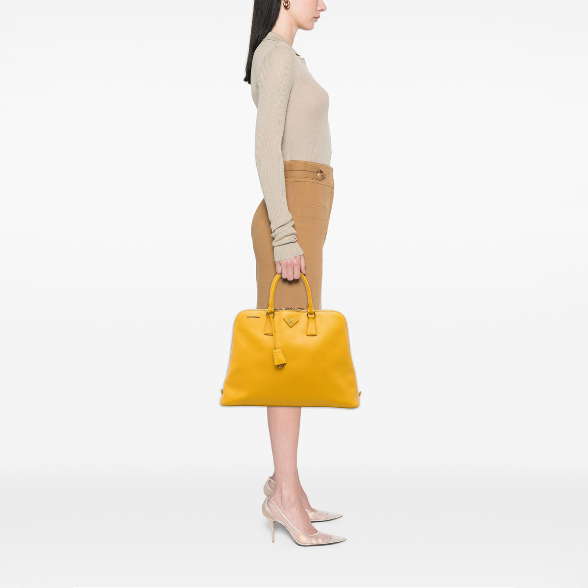 Prada Large Saffiano Lux Promenade Satchel