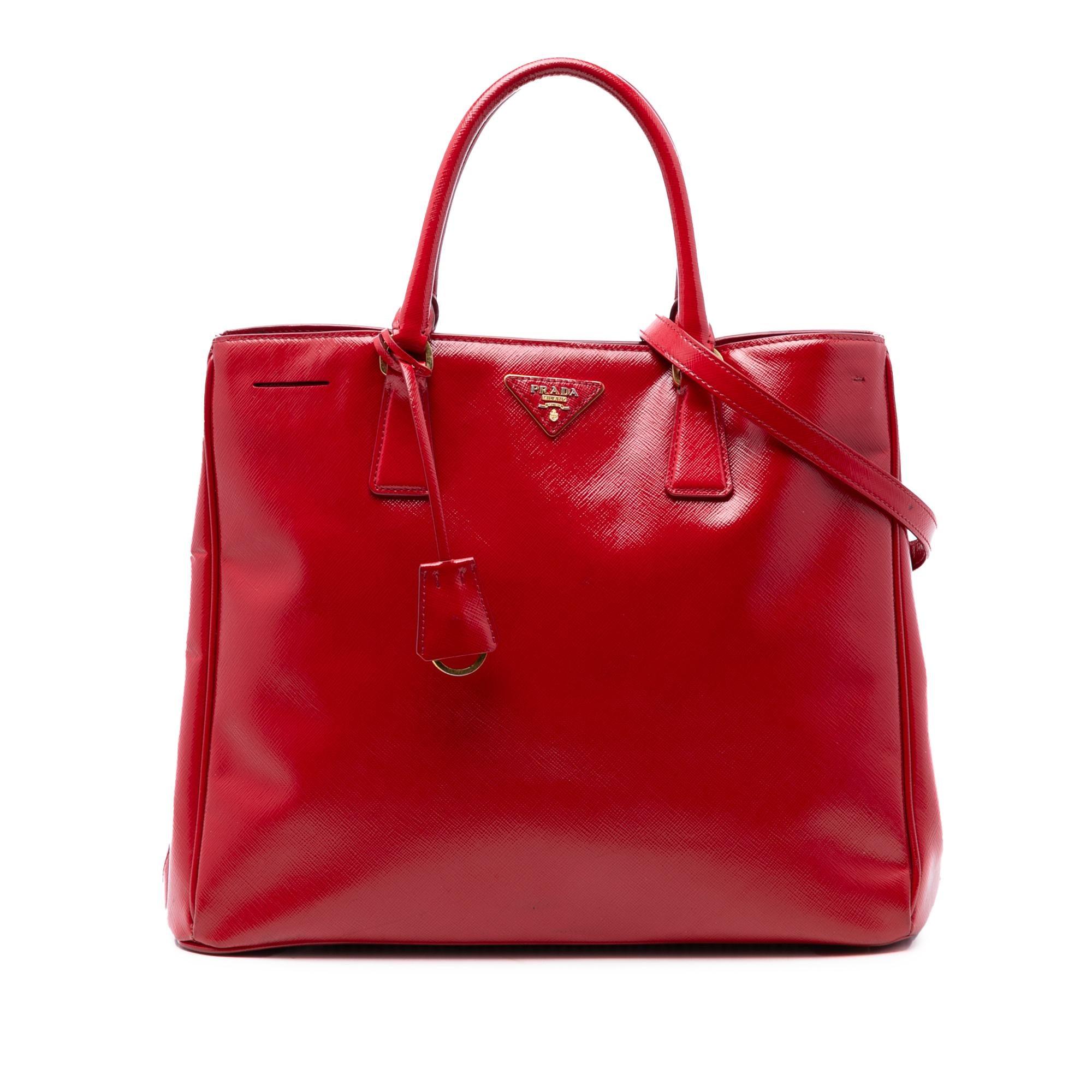 Prada Large Saffiano Vernice Galleria Satchel